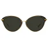 Song Cat Eye Sunglasses in Yellow Gold and Black sold by Linda Farrow