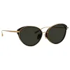 Song Cat Eye Sunglasses in Yellow Gold and Black sold by Linda Farrow