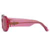 The Attico Irene Angular Sunglasses in Strawberry sold by Linda Farrow