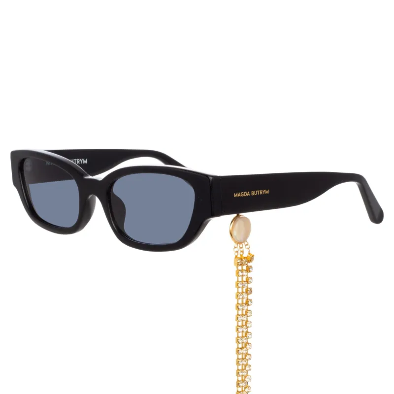Magda Butrym Cat Eye Sunglasses in Black sold by Linda Farrow