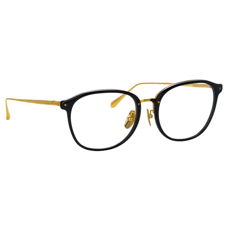 Park Optical D-Frame in Black and Yellow Gold sold by Linda Farrow