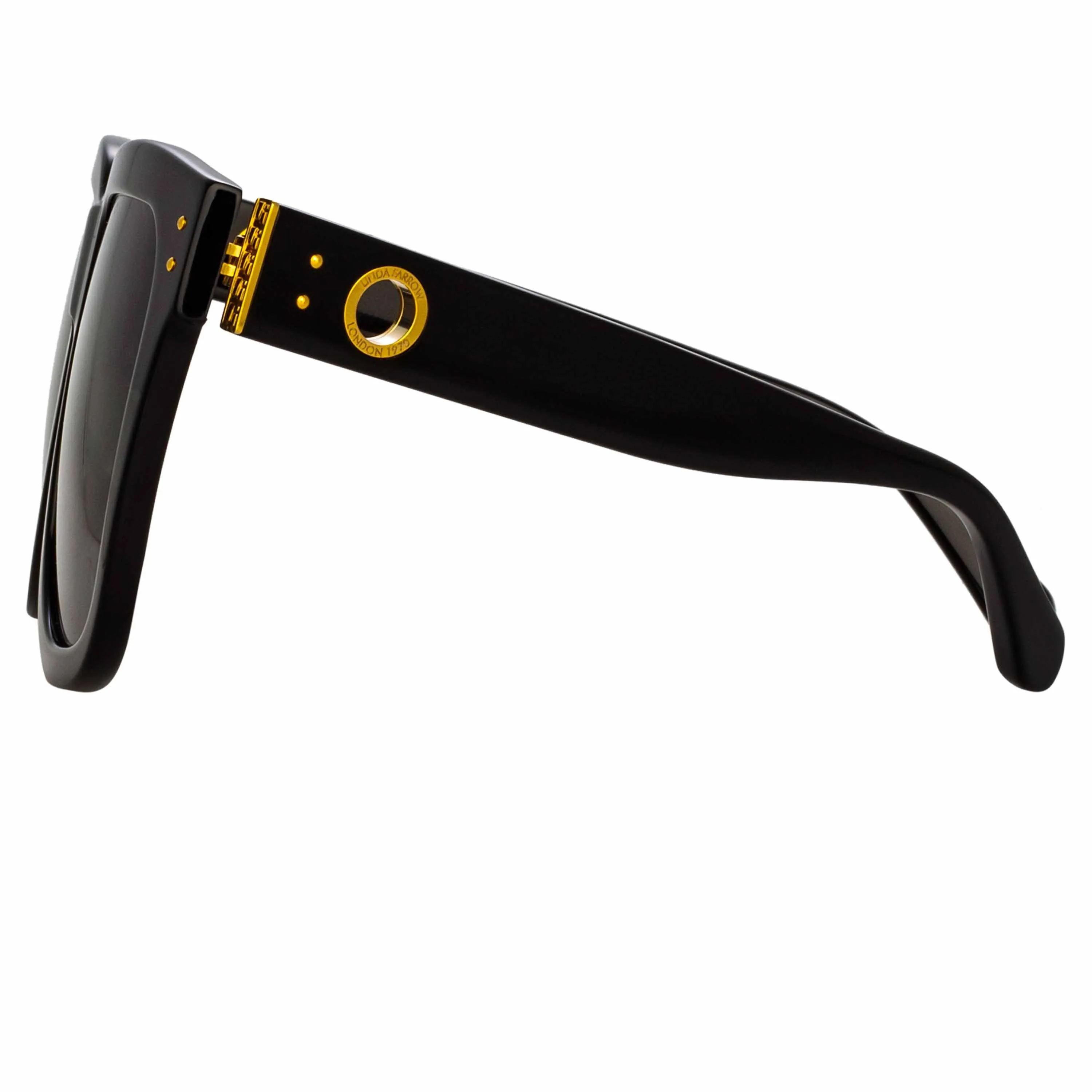 Freya Square Sunglasses in Black sold by Linda Farrow product image thumbnail 4