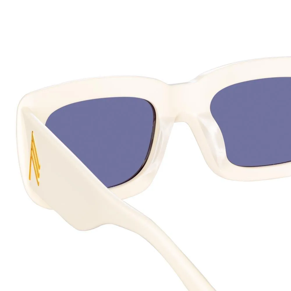 The Attico Marfa Rectangular Sunglasses in Cream sold by Linda Farrow product image thumbnail 5