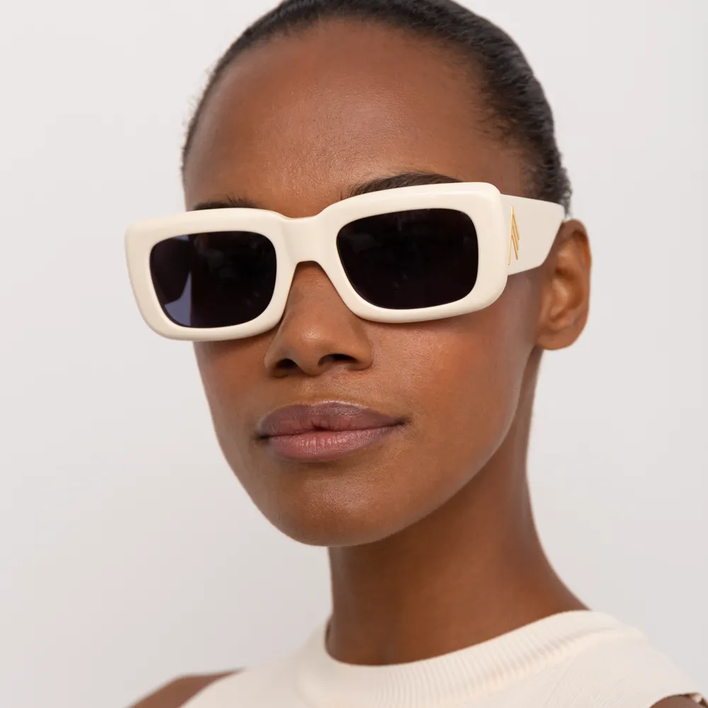 The Attico Marfa Rectangular Sunglasses in Cream sold by Linda Farrow product image thumbnail 2