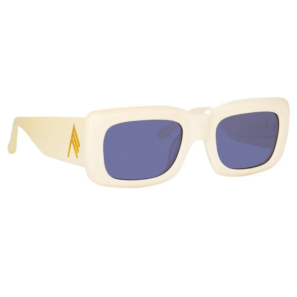 The Attico Marfa Rectangular Sunglasses in Cream sold by Linda Farrow product image thumbnail 3
