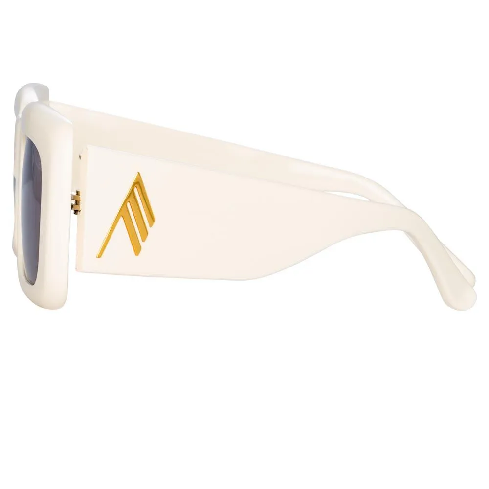 The Attico Marfa Rectangular Sunglasses in Cream sold by Linda Farrow product image thumbnail 4