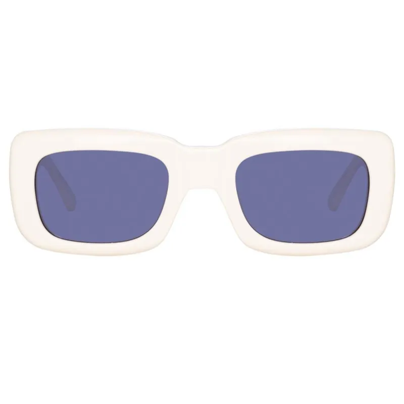 The Attico Marfa Rectangular Sunglasses in Cream sold by Linda Farrow