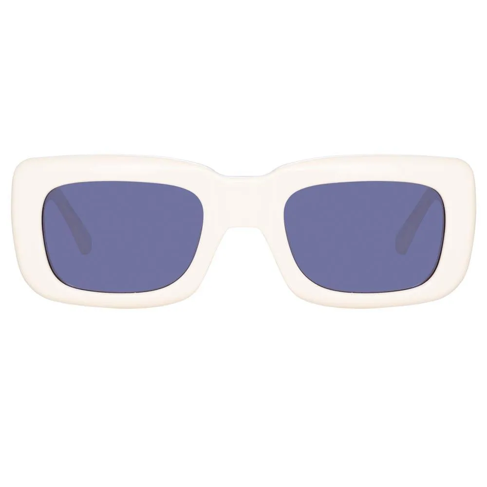 The Attico Marfa Rectangular Sunglasses in Cream sold by Linda Farrow