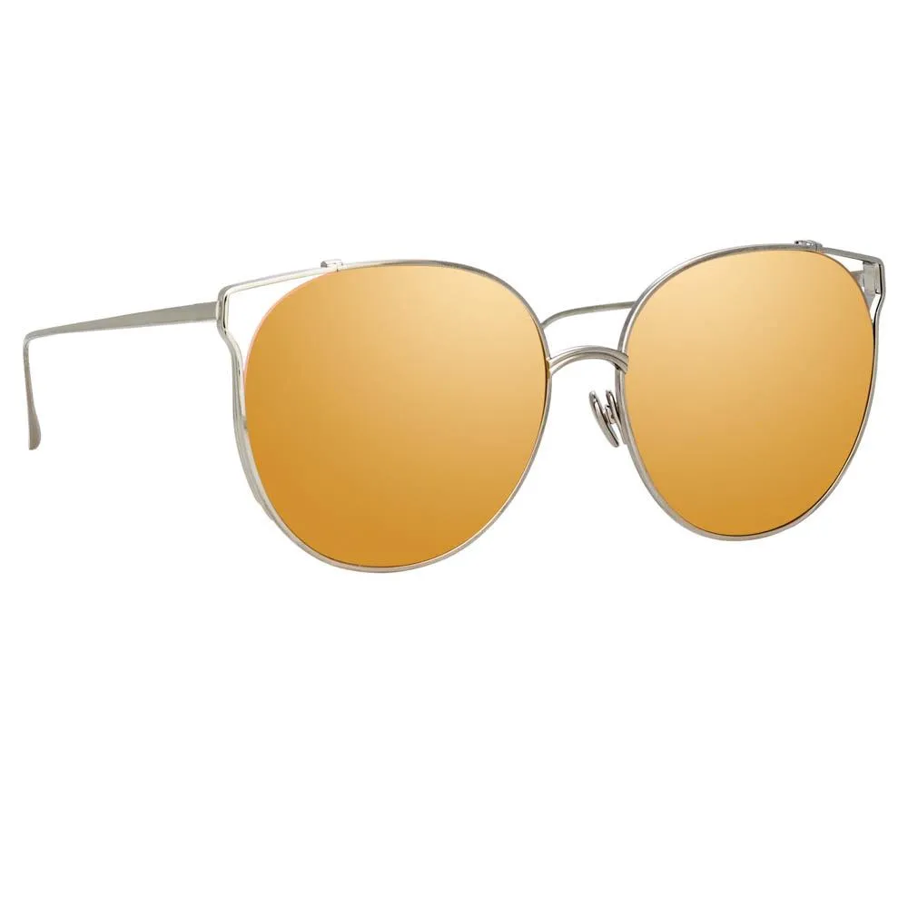Joanna Oversized Sunglasses in White Gold sold by Linda Farrow product image thumbnail 3