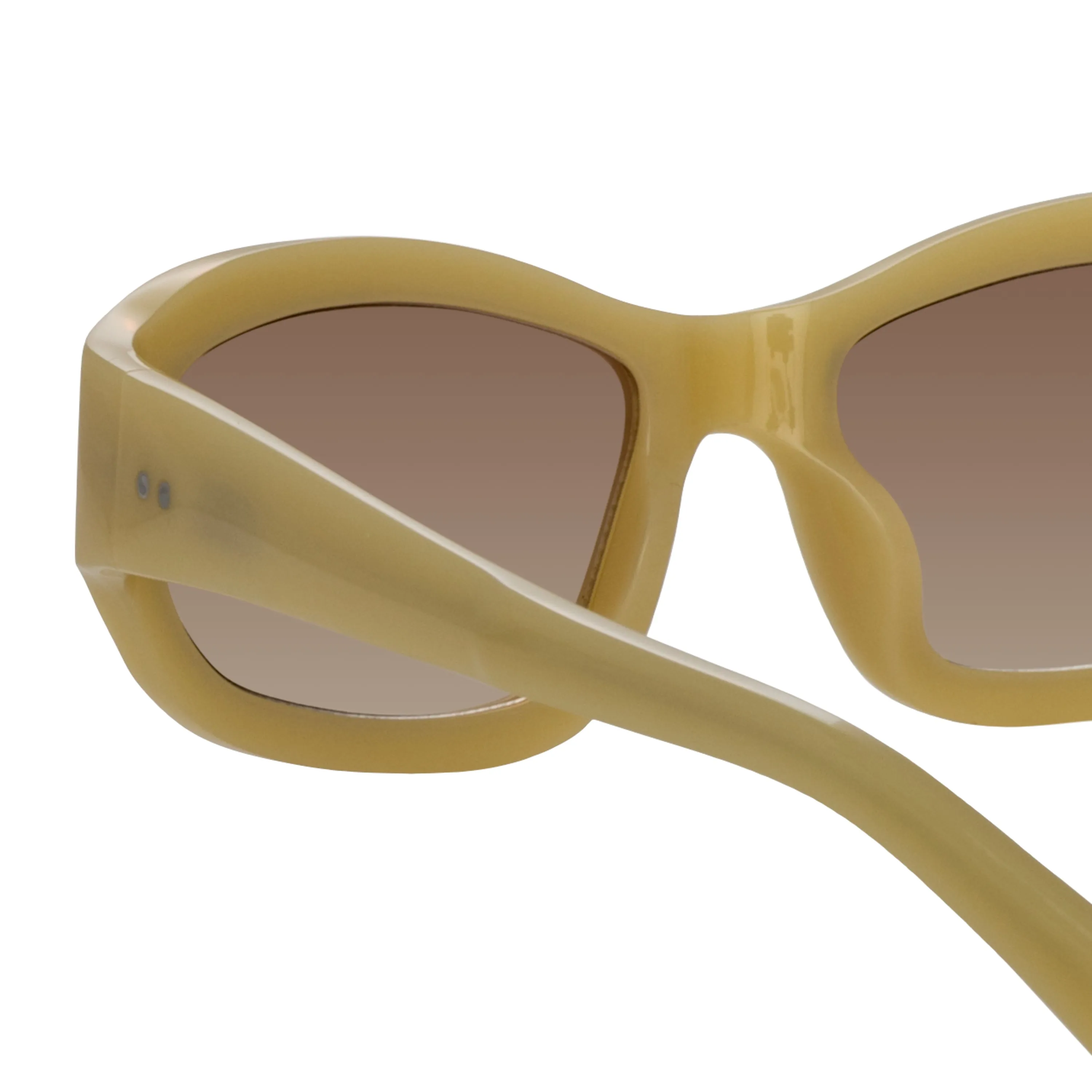 Dries Van Noten Wrap Sunglasses in Hay sold by Linda Farrow product image thumbnail 4