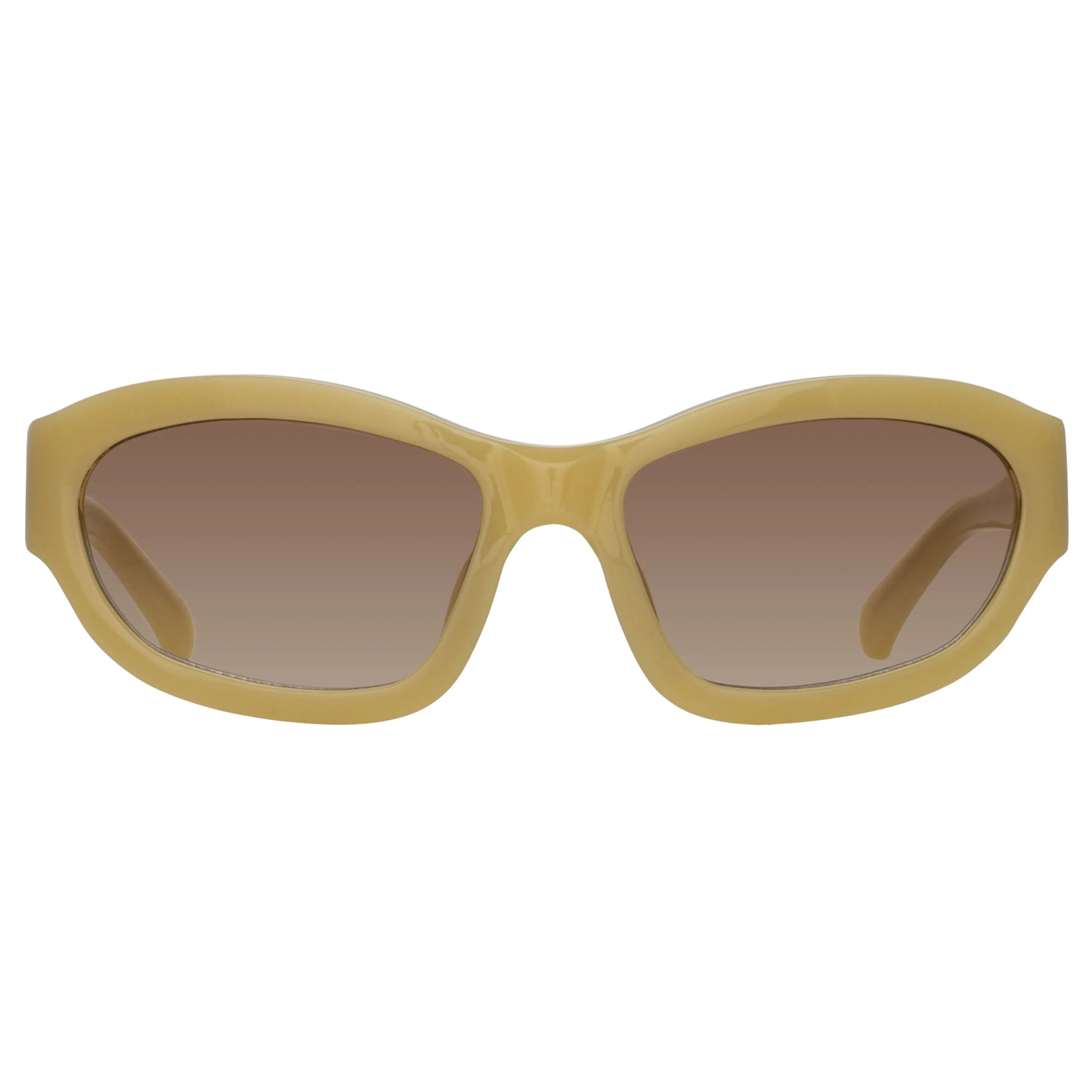 Dries Van Noten Wrap Sunglasses in Hay sold by Linda Farrow