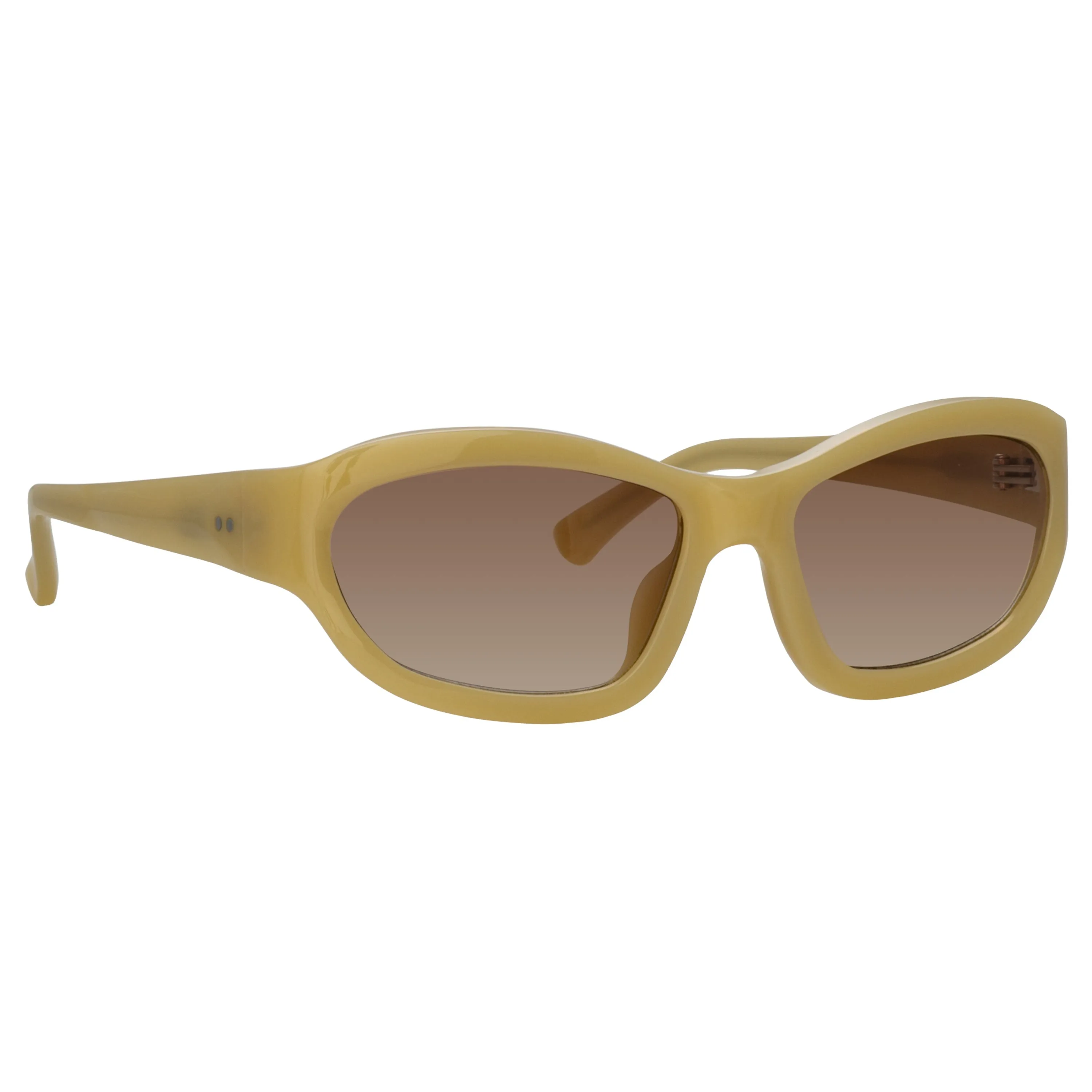 Dries Van Noten Wrap Sunglasses in Hay sold by Linda Farrow product image thumbnail 2