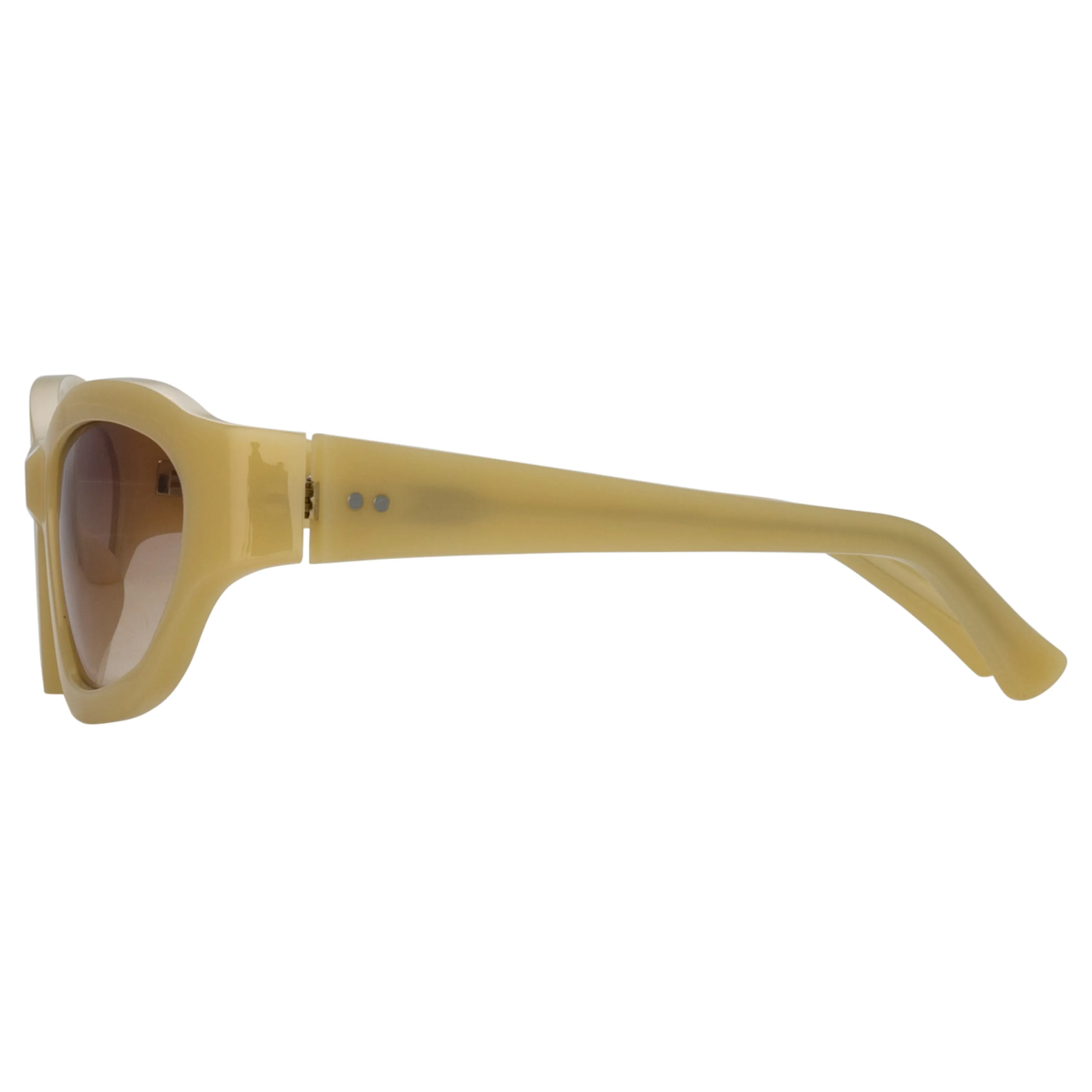 Dries Van Noten Wrap Sunglasses in Hay sold by Linda Farrow product image thumbnail 3