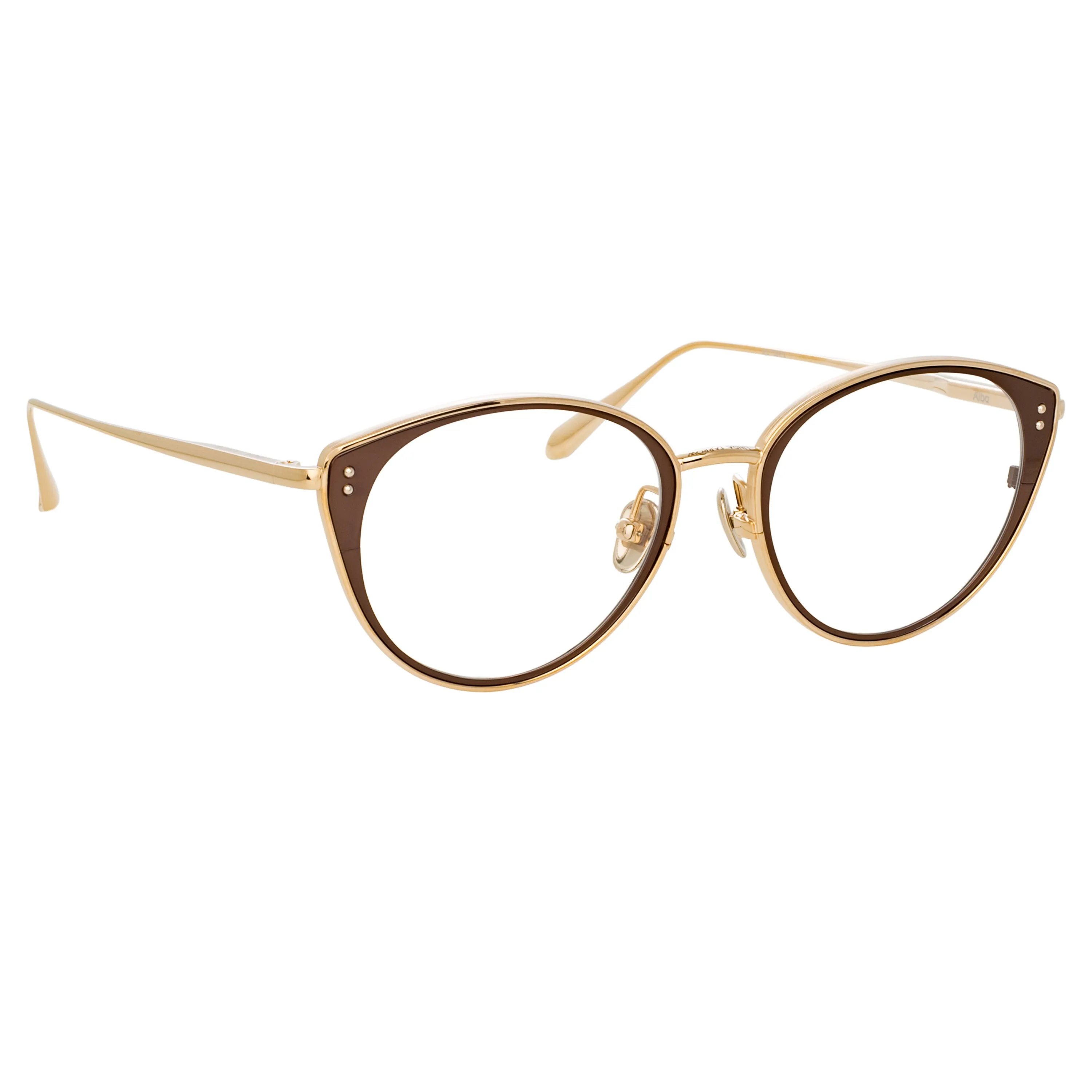 Alba Cat Eye Optical Frame in Light Gold (Men's) sold by Linda Farrow product image thumbnail 4