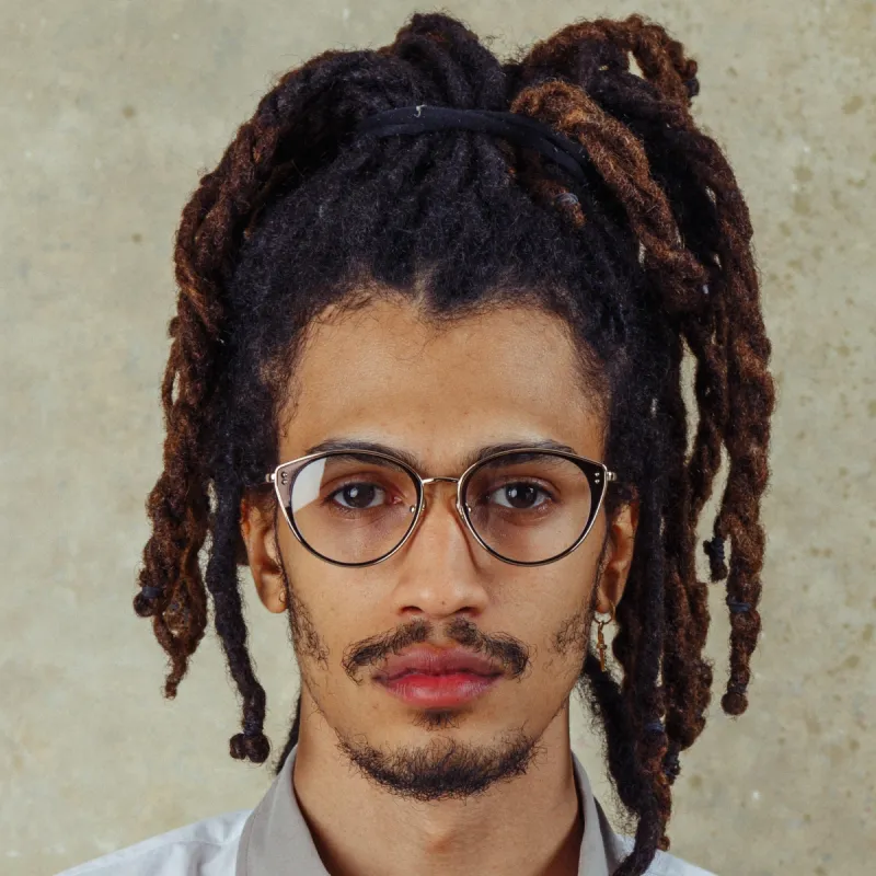 Alba Cat Eye Optical Frame in Light Gold (Men's) sold by Linda Farrow