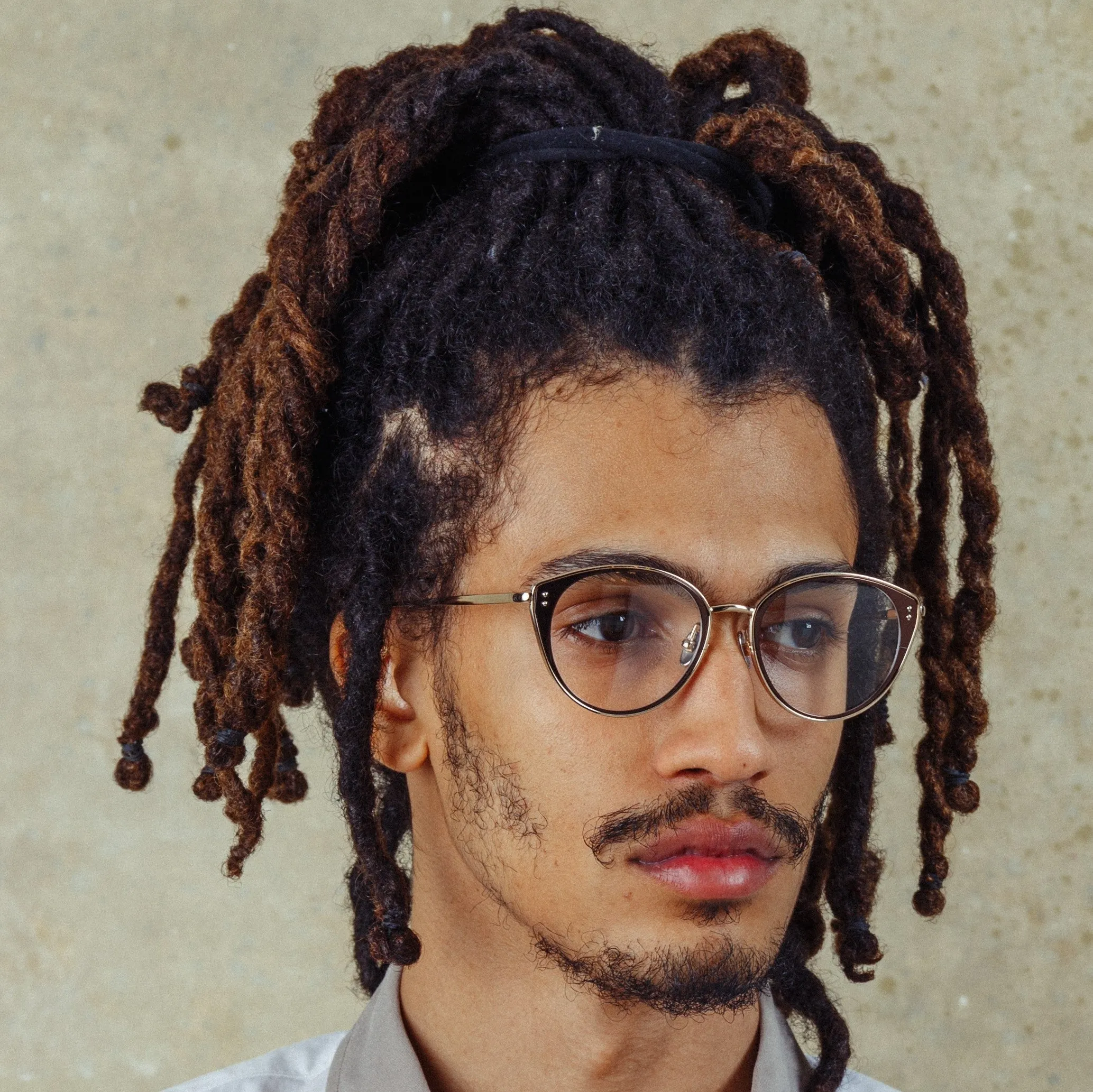 Alba Cat Eye Optical Frame in Light Gold (Men's) sold by Linda Farrow product image thumbnail 2