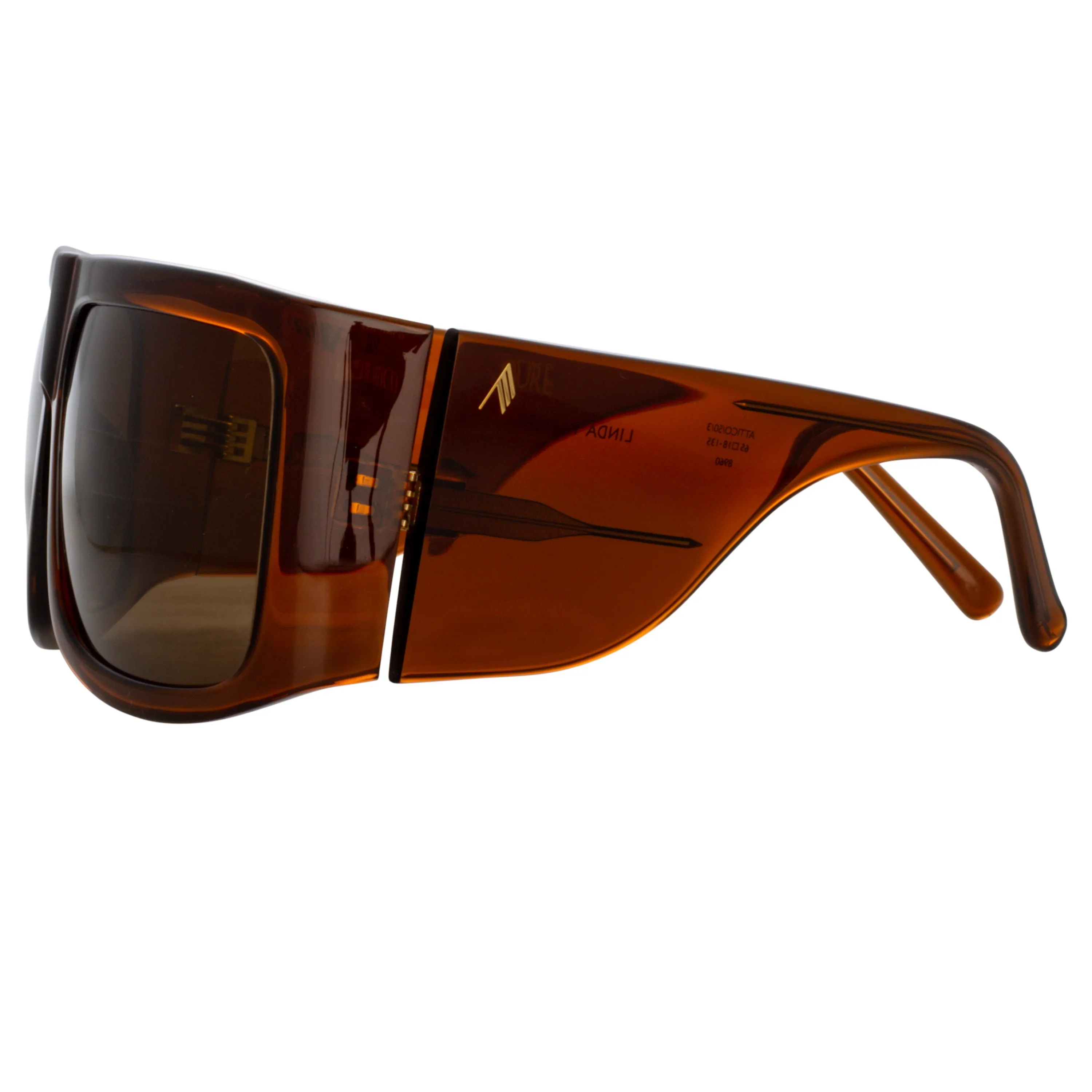 The Attico Andre Oversized Sunglasses in Brown sold by Linda Farrow product image thumbnail 3