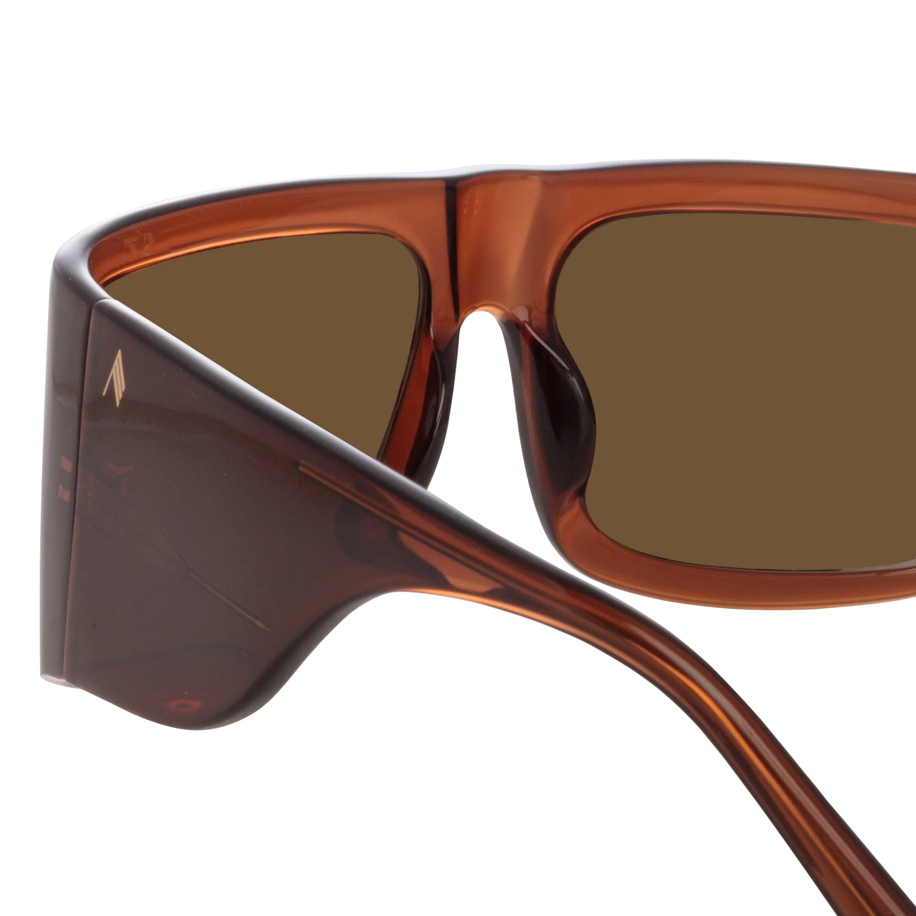 The Attico Andre Oversized Sunglasses in Brown sold by Linda Farrow product image thumbnail 4