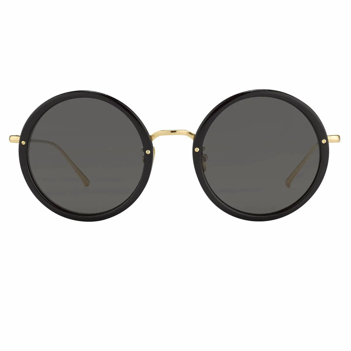 The Tracy | Round Sunglasses in Black Frame (C11) sold by Linda Farrow product image thumbnail 2