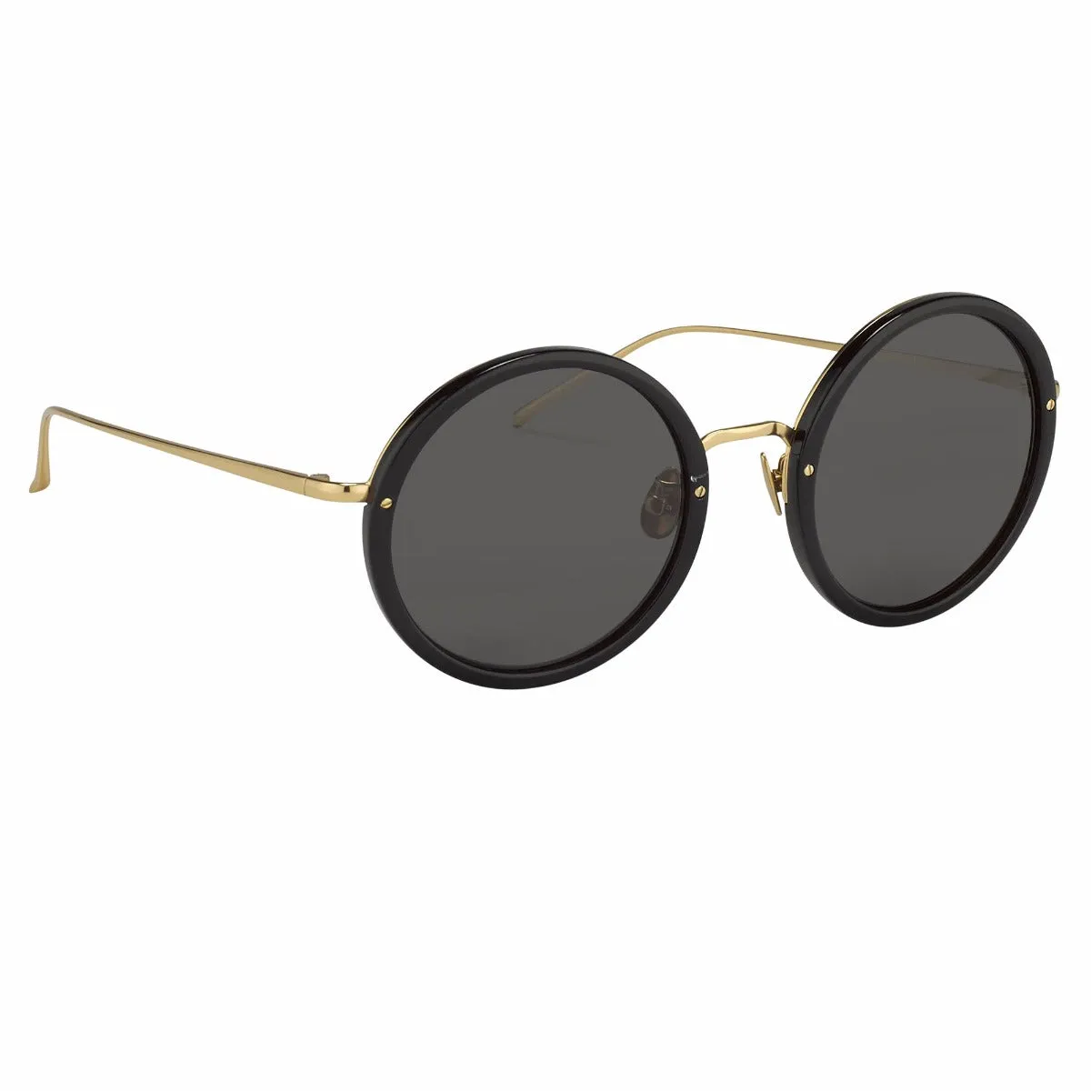 The Tracy | Round Sunglasses in Black Frame (C11) sold by Linda Farrow product image thumbnail 3
