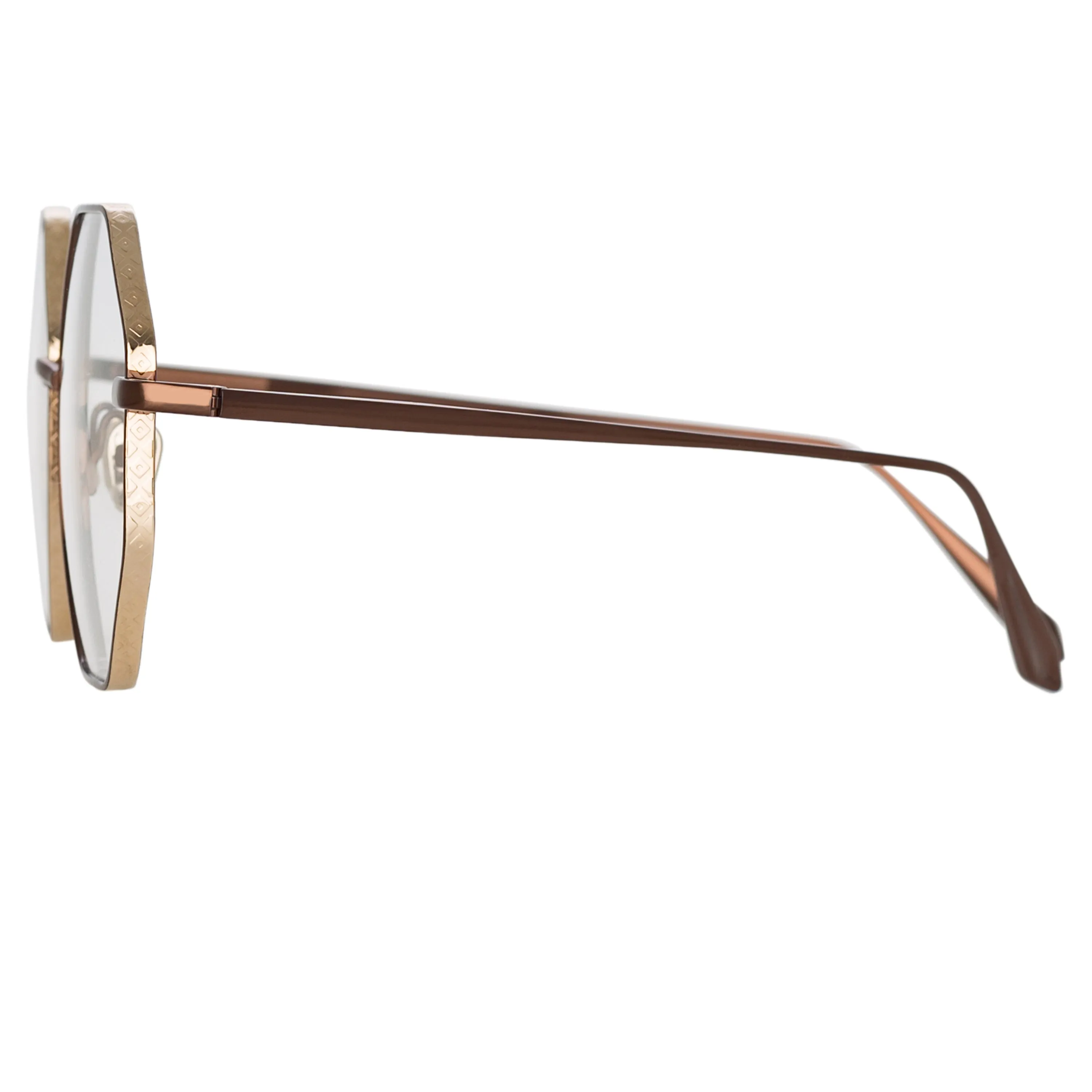 Lianas Hexagon Optical Frame in Metallic Brown sold by Linda Farrow product image thumbnail 4
