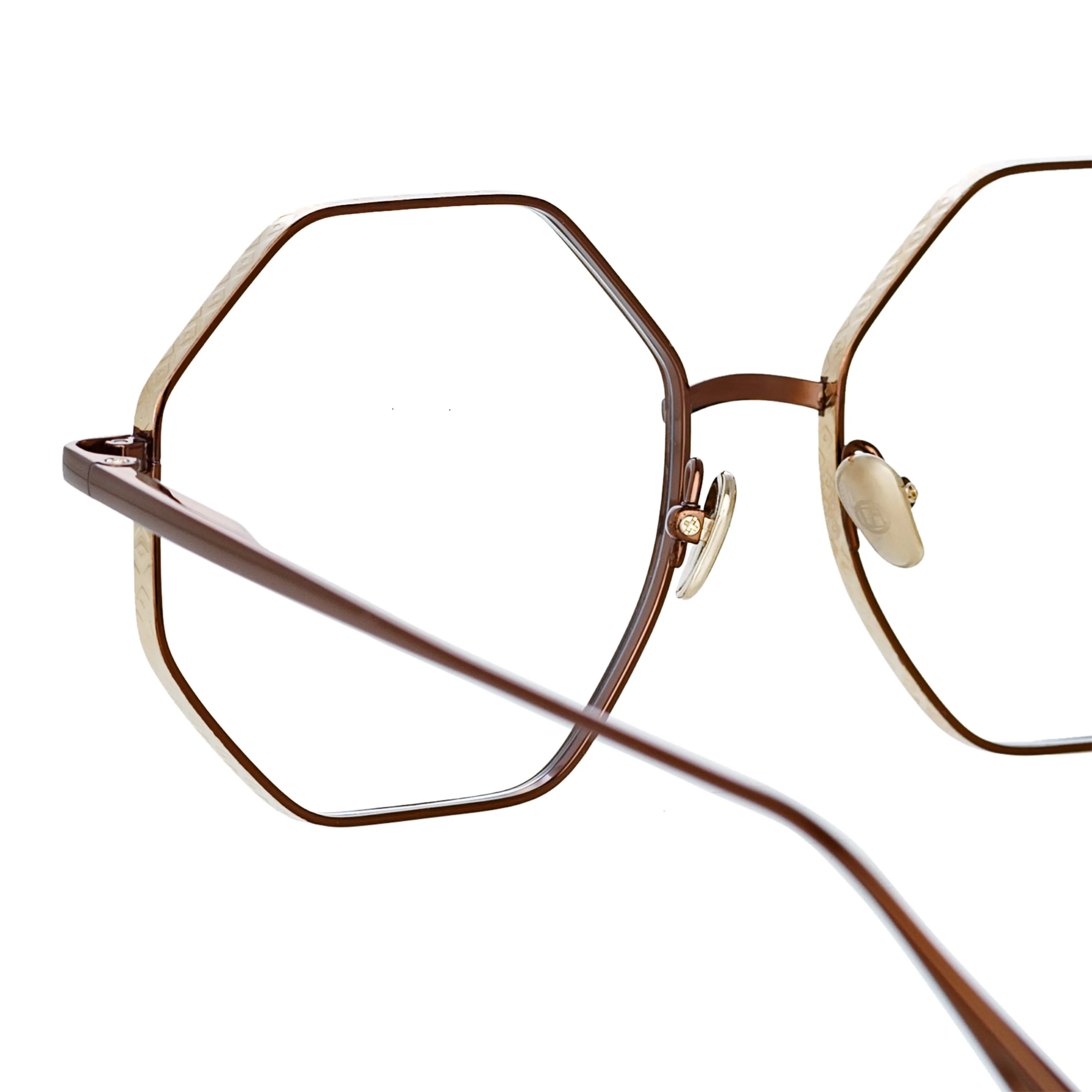 Lianas Hexagon Optical Frame in Metallic Brown sold by Linda Farrow product image thumbnail 5