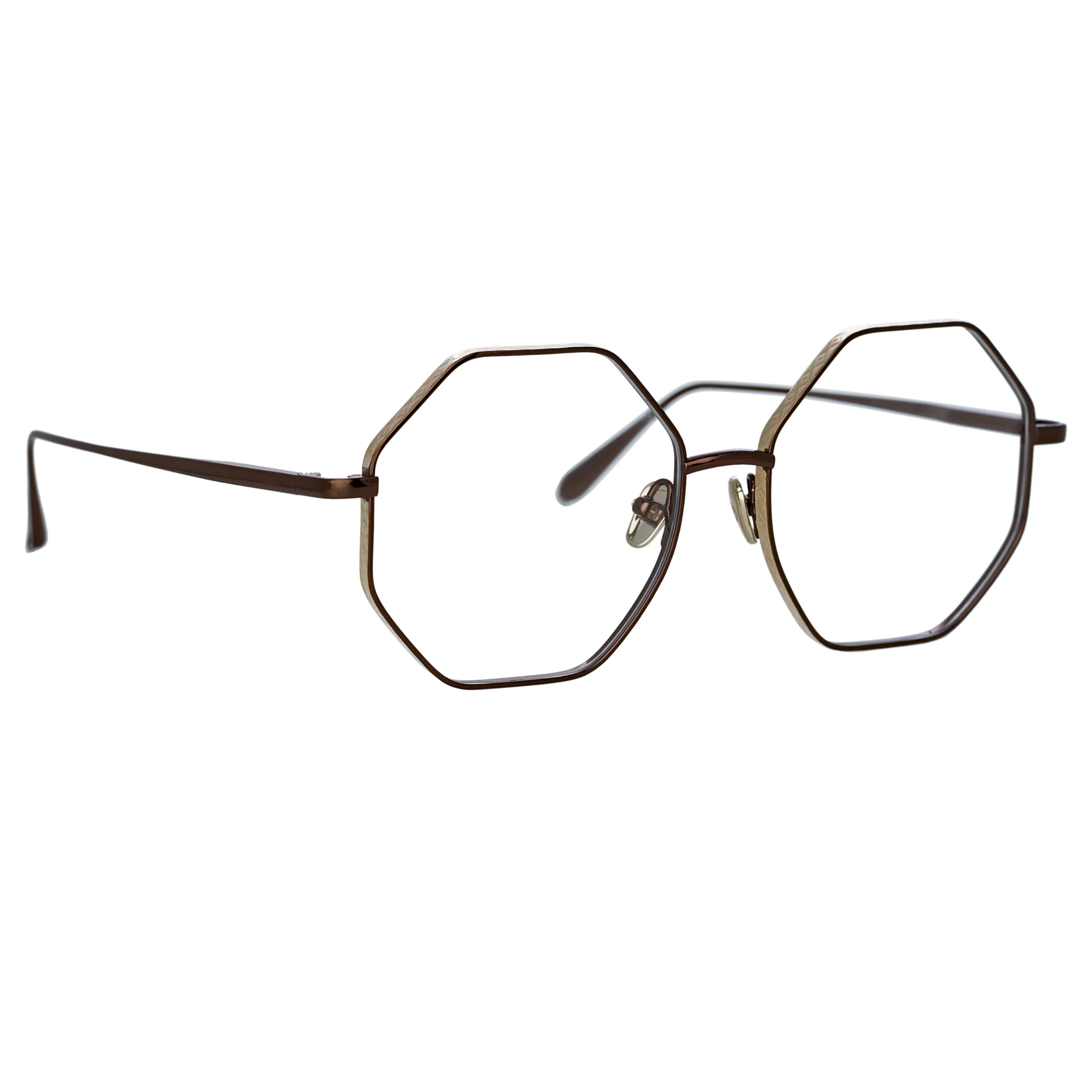 Lianas Hexagon Optical Frame in Metallic Brown sold by Linda Farrow product image thumbnail 3