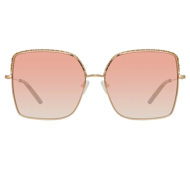 Matthew Williamson Clematis Sunglasses in Light Gold and Orange sold by Linda Farrow
