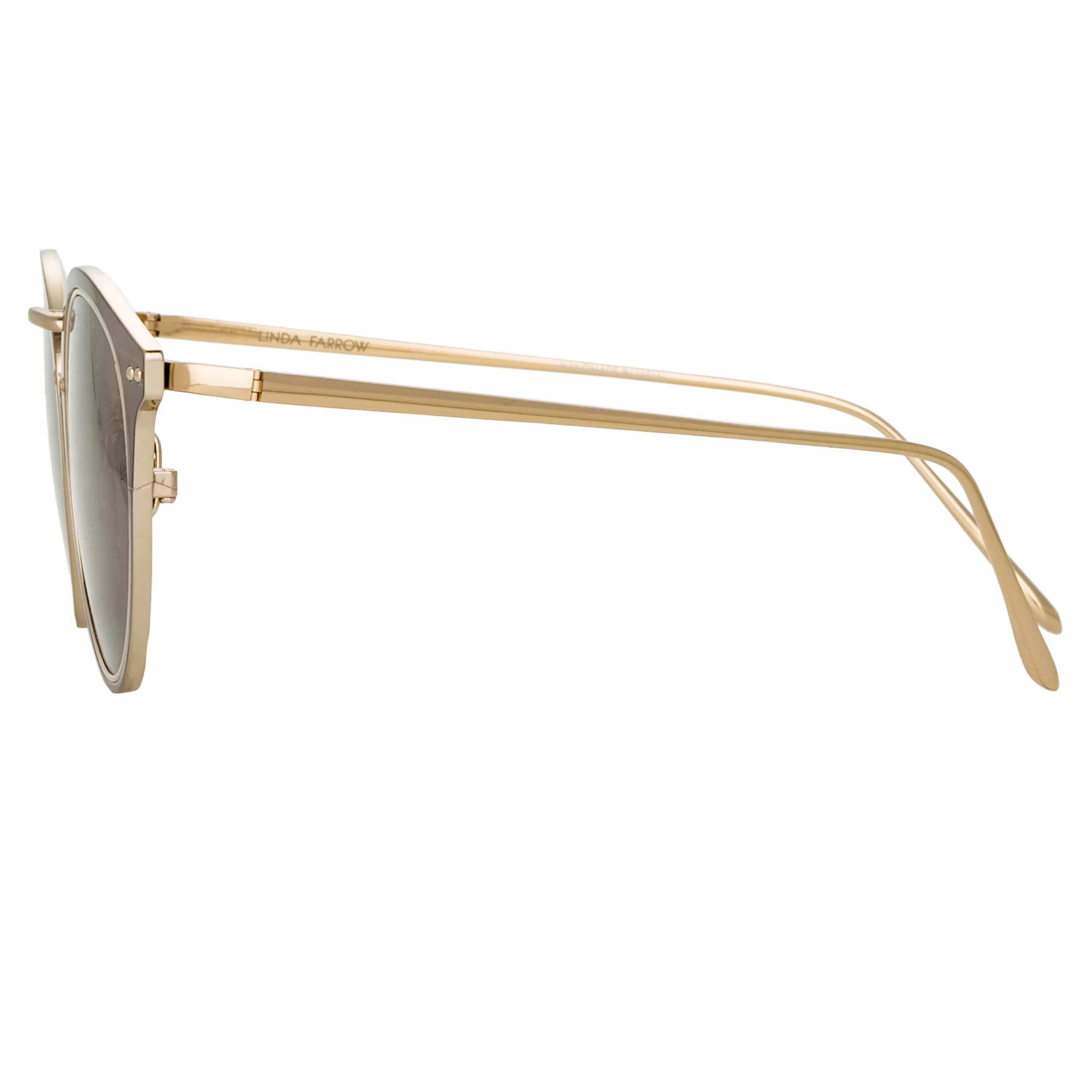 Cooper Oval Sunglasses in Light Gold and Brown sold by Linda Farrow product image thumbnail 2