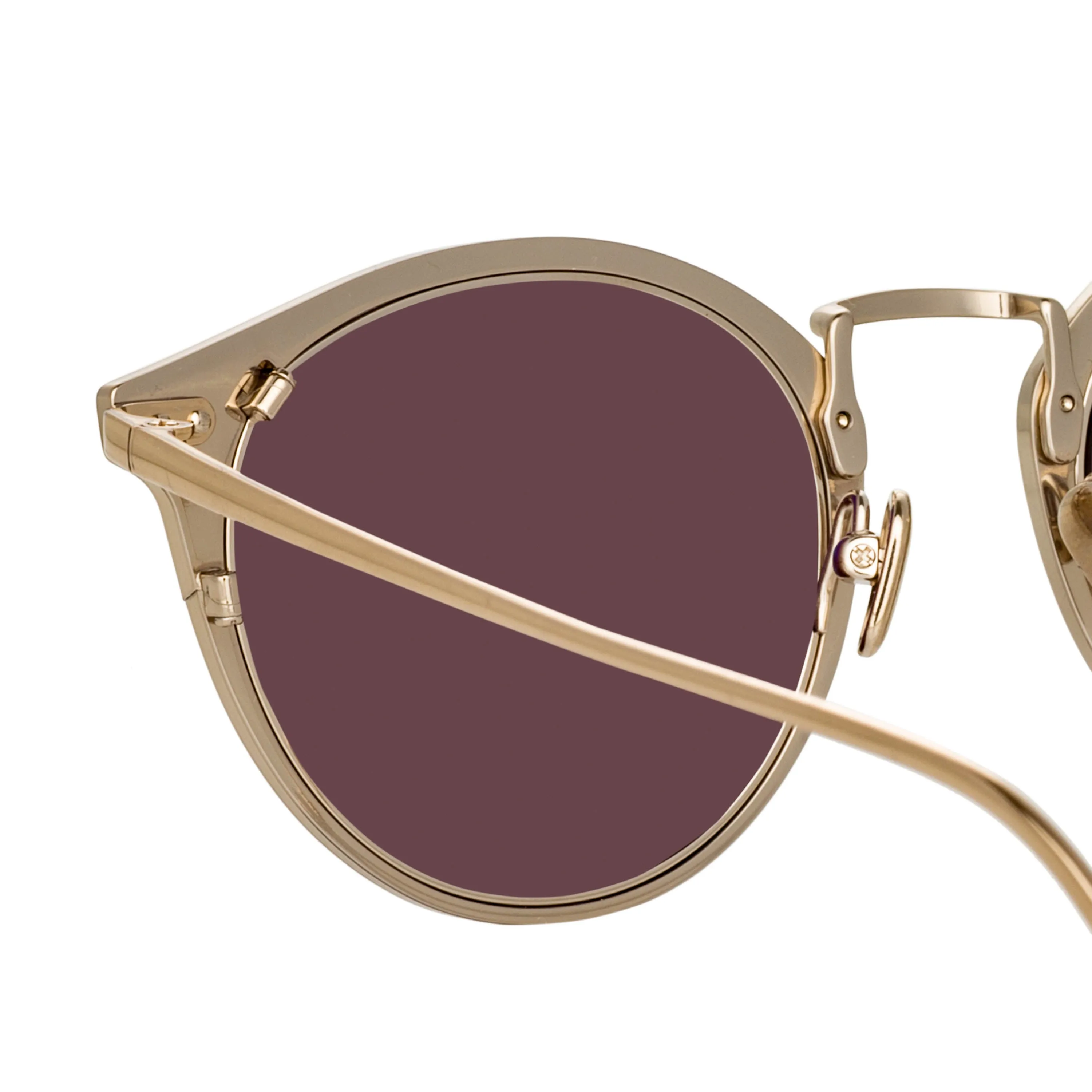 Cooper Oval Sunglasses in Light Gold and Brown sold by Linda Farrow product image thumbnail 3