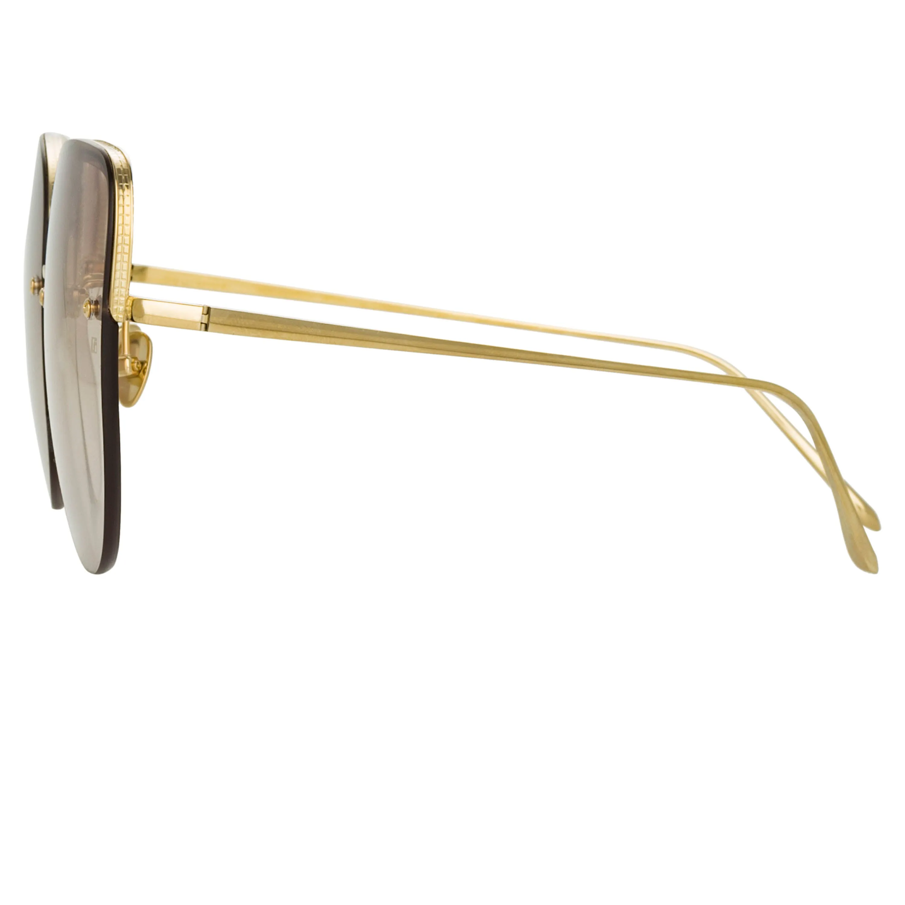 Loni Cat Eye Sunglasses in Light Gold and Blue sold by Linda Farrow product image thumbnail 4