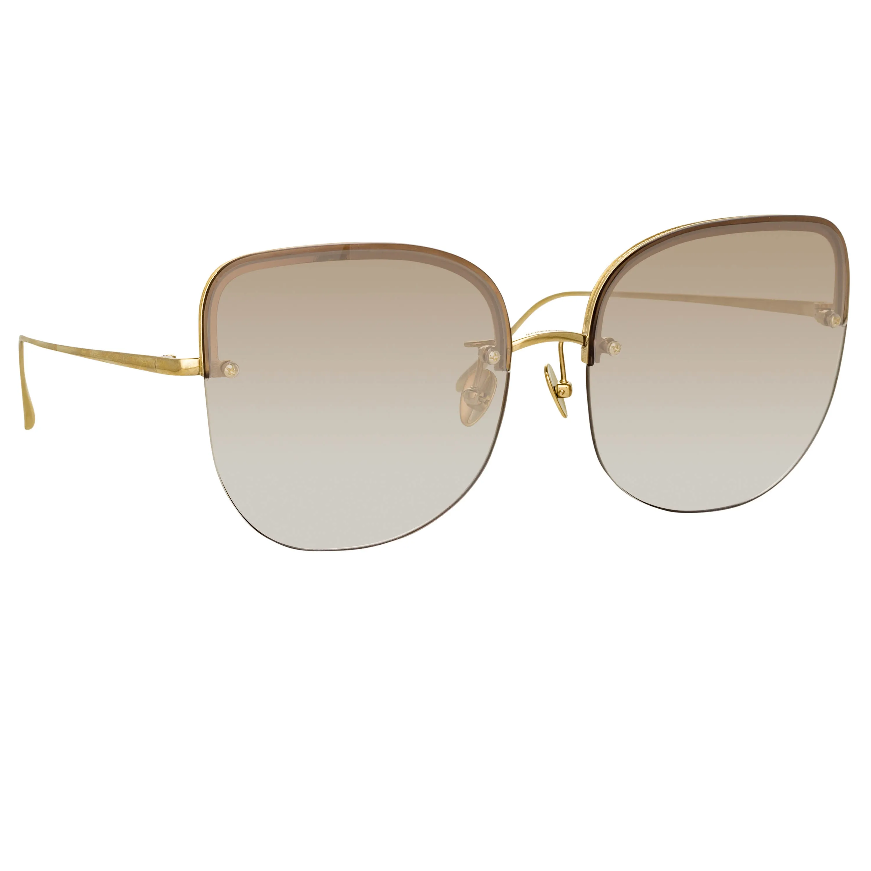 Loni Cat Eye Sunglasses in Light Gold and Blue sold by Linda Farrow product image thumbnail 3