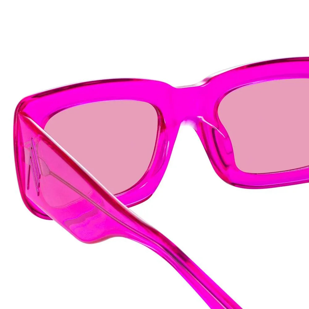 The Attico Marfa Rectangular Sunglasses in Pink sold by Linda Farrow product image thumbnail 5