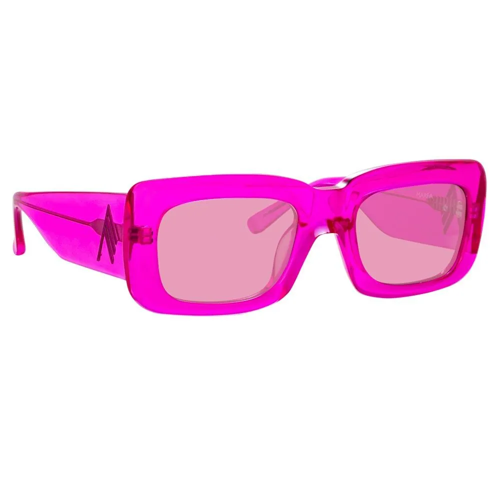 The Attico Marfa Rectangular Sunglasses in Pink sold by Linda Farrow product image thumbnail 3