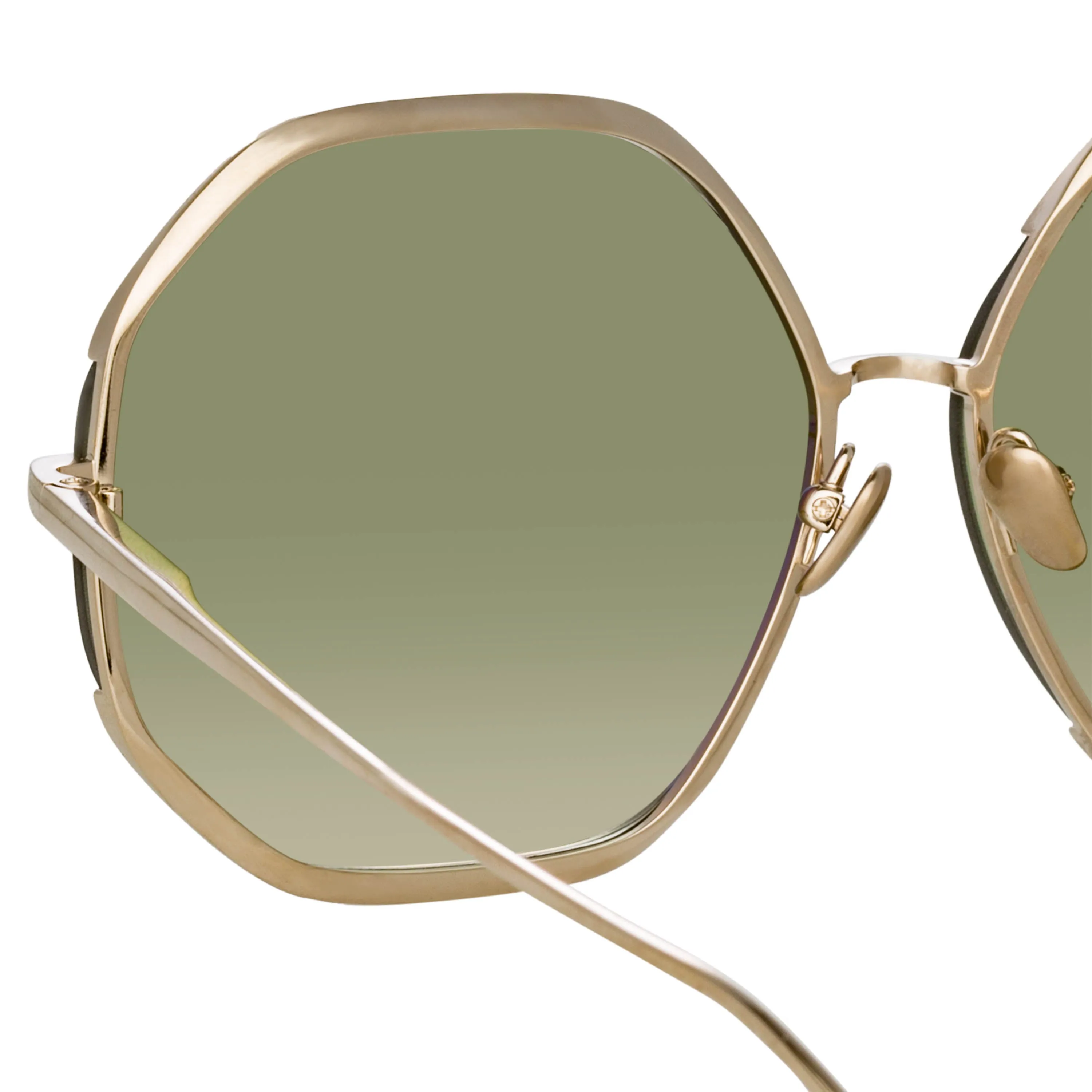 Camila Oversized Sunglasses in Light Gold sold by Linda Farrow product image thumbnail 5