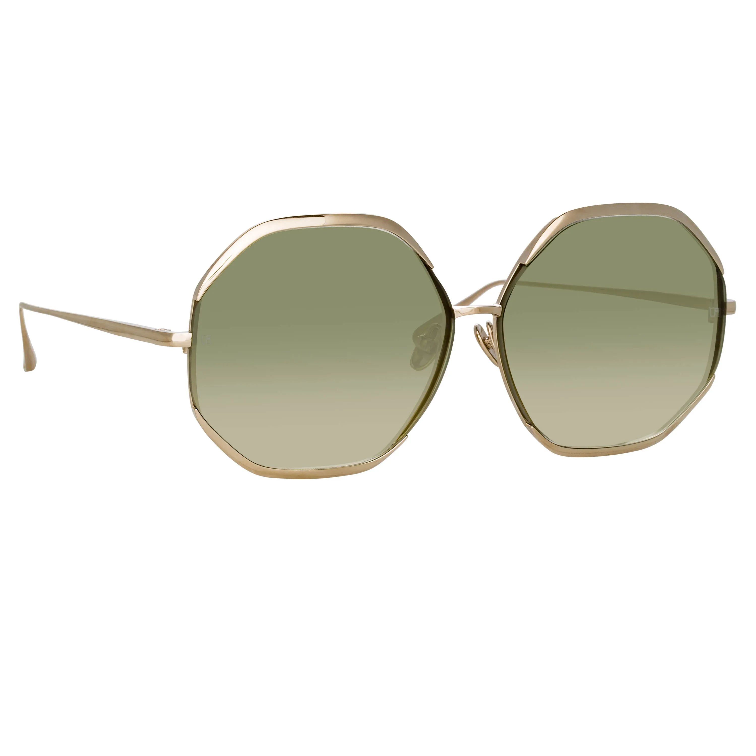Camila Oversized Sunglasses in Light Gold sold by Linda Farrow
