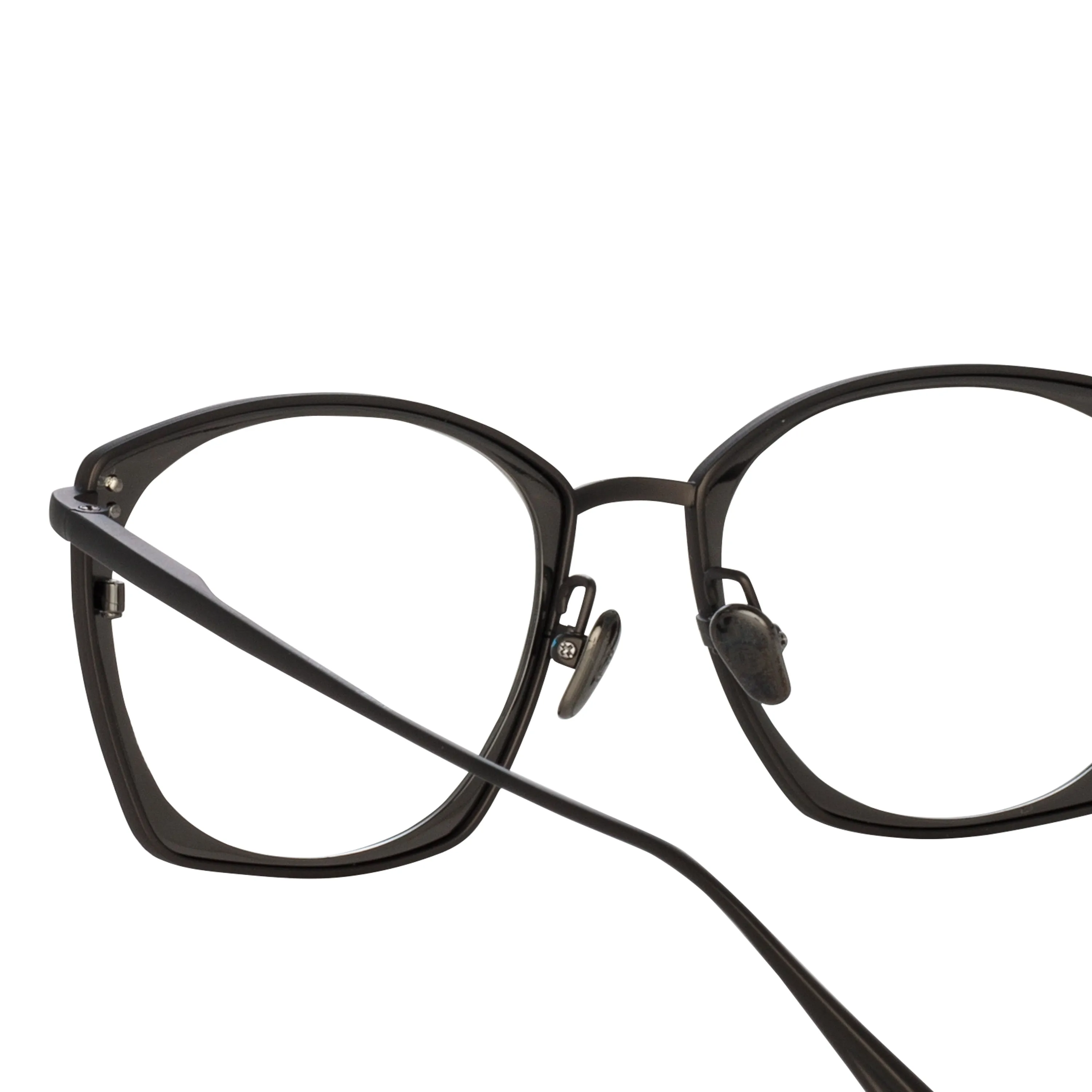 Milo Square Optical Frame in Matt Nickel sold by Linda Farrow product image thumbnail 5