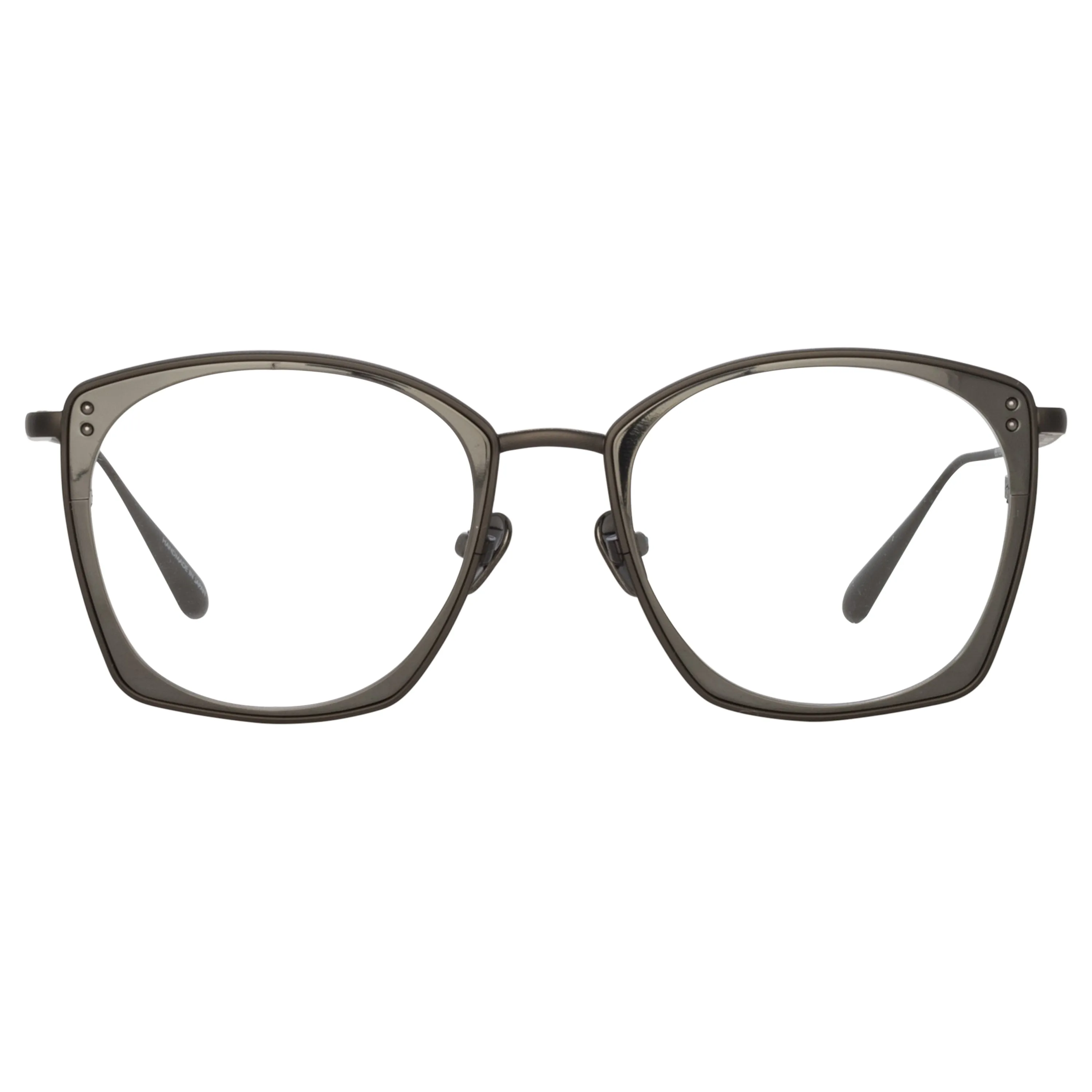 Milo Square Optical Frame in Matt Nickel sold by Linda Farrow product image thumbnail 2