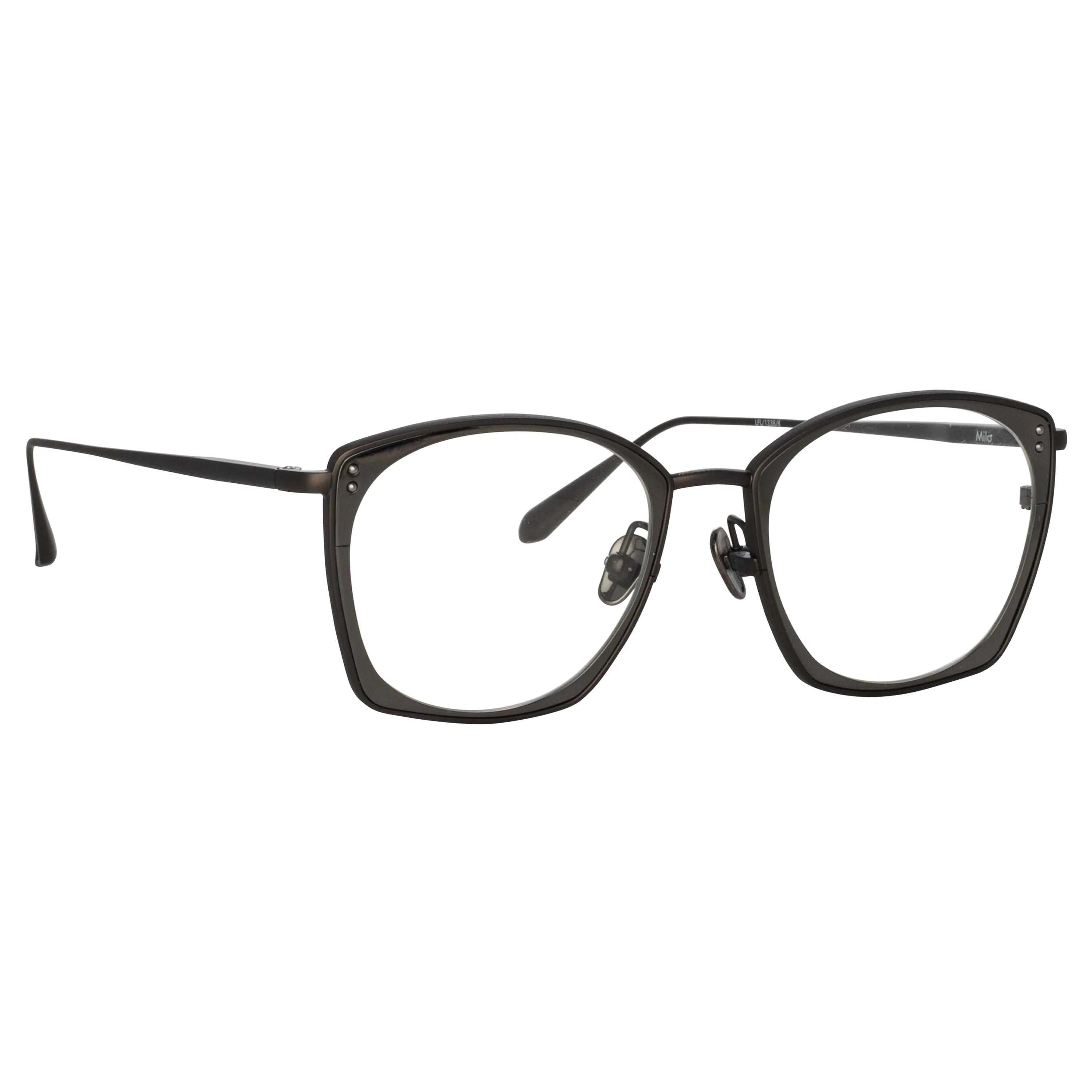 Milo Square Optical Frame in Matt Nickel sold by Linda Farrow product image thumbnail 3