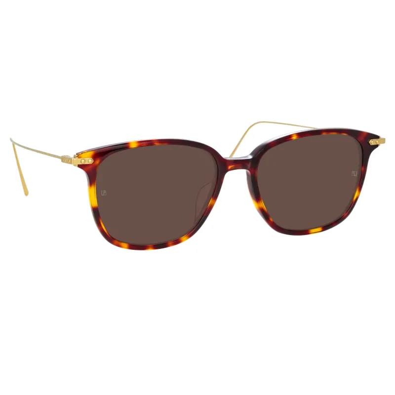 Coffey A Rectangular Sunglasses in Tortoiseshell sold by Linda Farrow