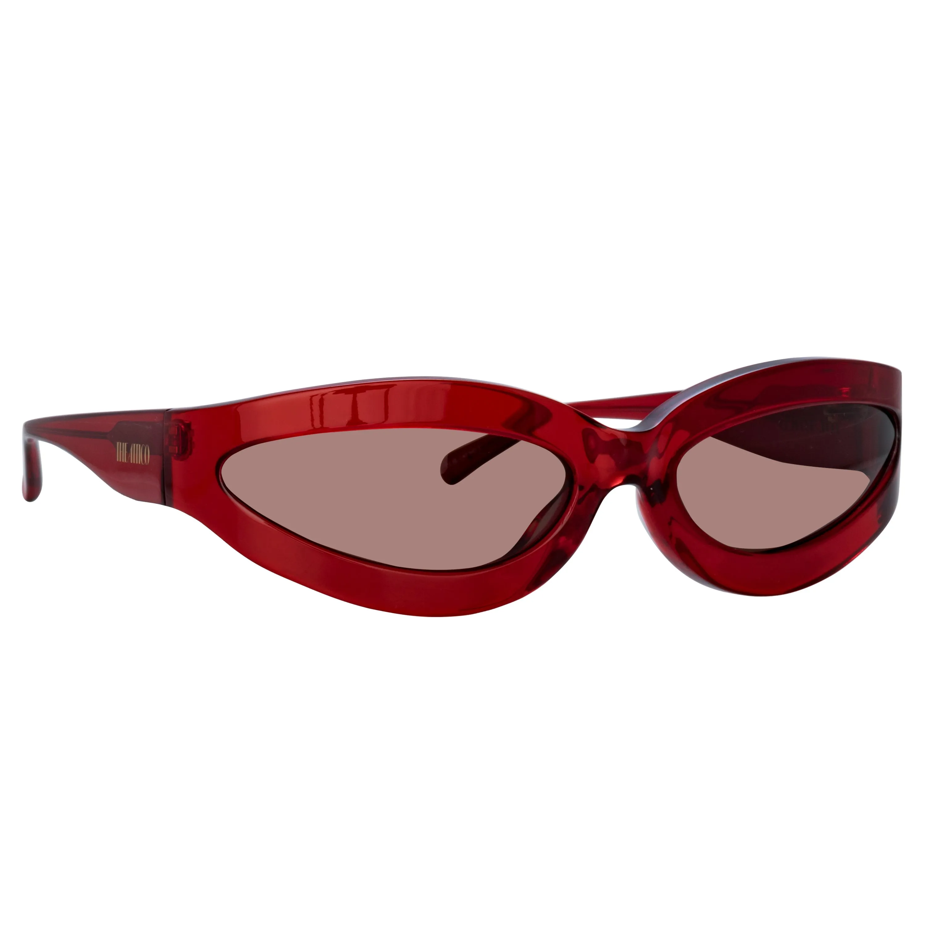 Agnes Wrap Sunglasses in Red sold by Linda Farrow product image thumbnail 3