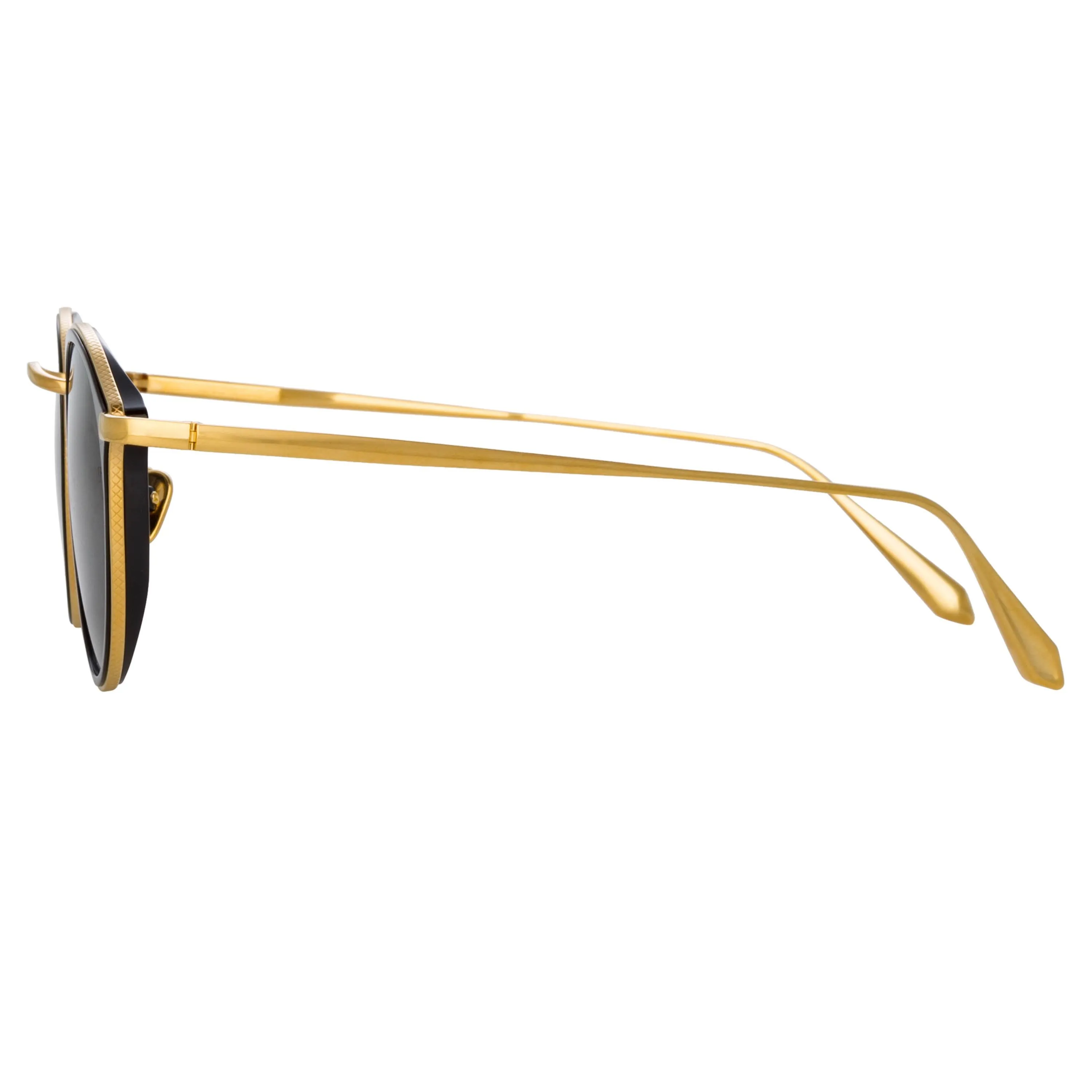 Luis Oval Sunglasses in Yellow Gold and Black sold by Linda Farrow product image thumbnail 3