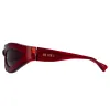 Agnes Wrap Sunglasses in Red sold by Linda Farrow