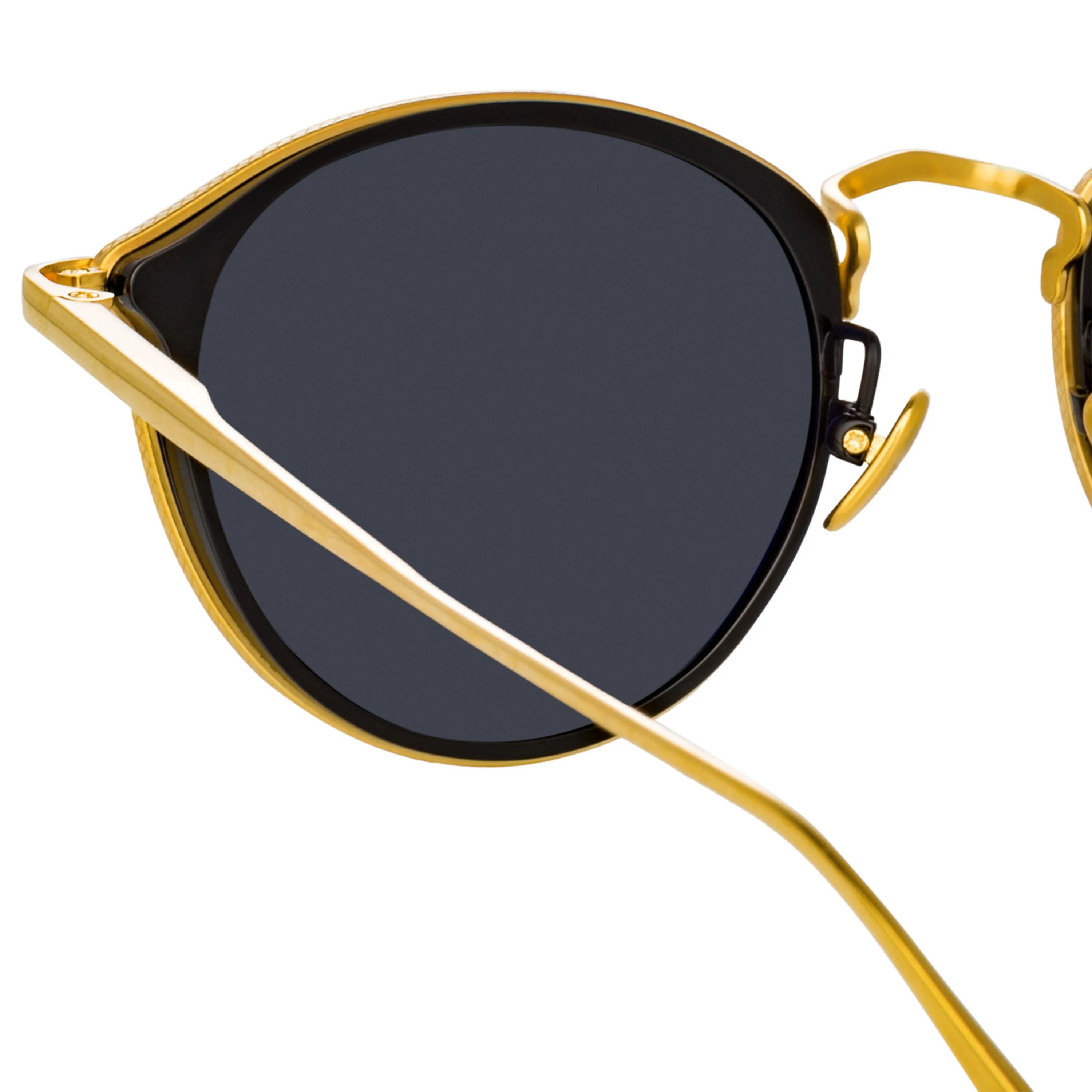 Luis Oval Sunglasses in Yellow Gold and Black sold by Linda Farrow product image thumbnail 4