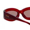 Agnes Wrap Sunglasses in Red sold by Linda Farrow