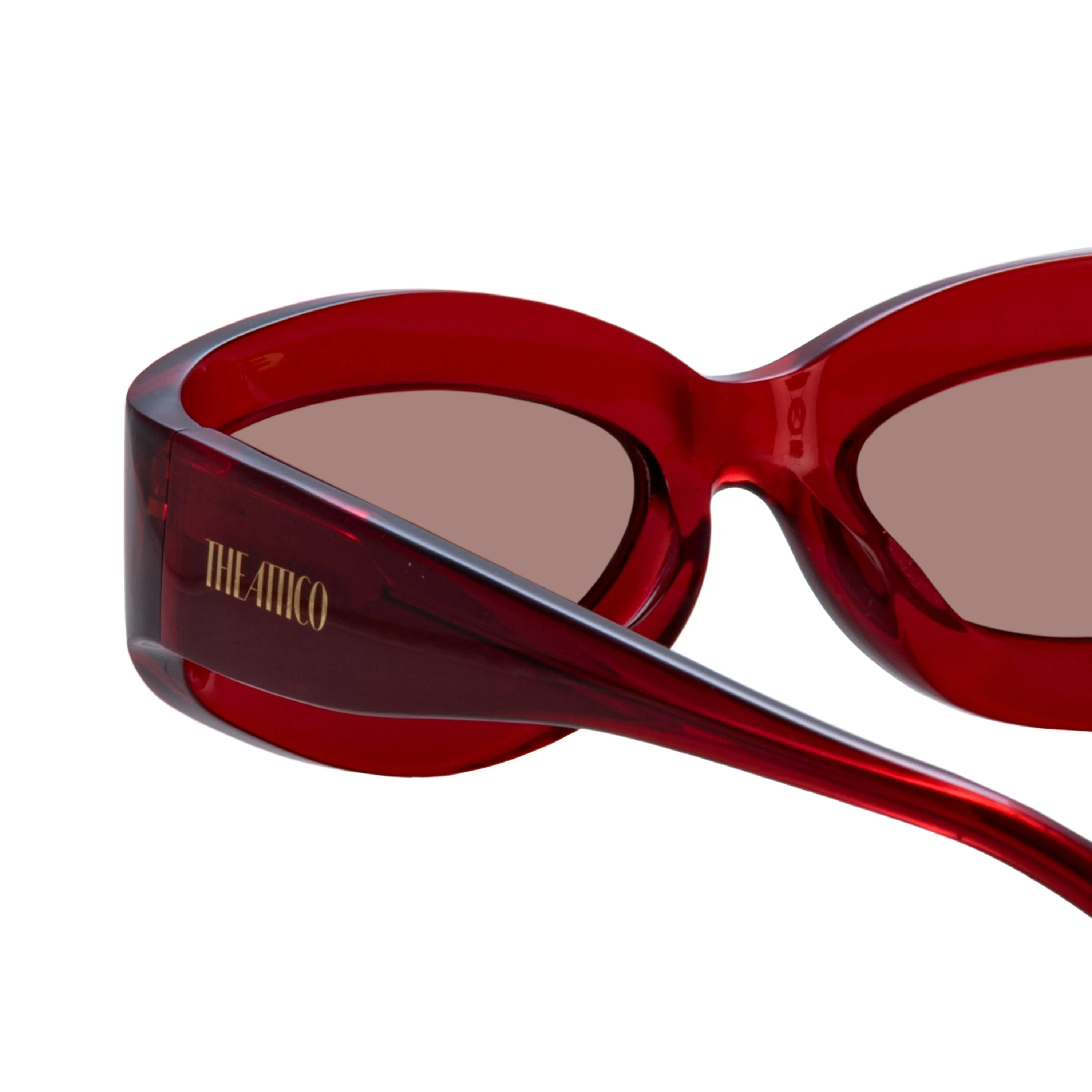 Agnes Wrap Sunglasses in Red sold by Linda Farrow product image thumbnail 5