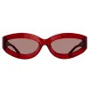 Agnes Wrap Sunglasses in Red sold by Linda Farrow
