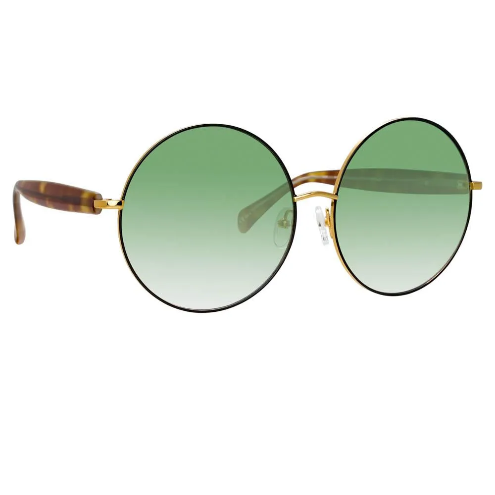 Matthew Williamson Posy Round Sunglasses in Yellow Gold sold by Linda Farrow product image thumbnail 2