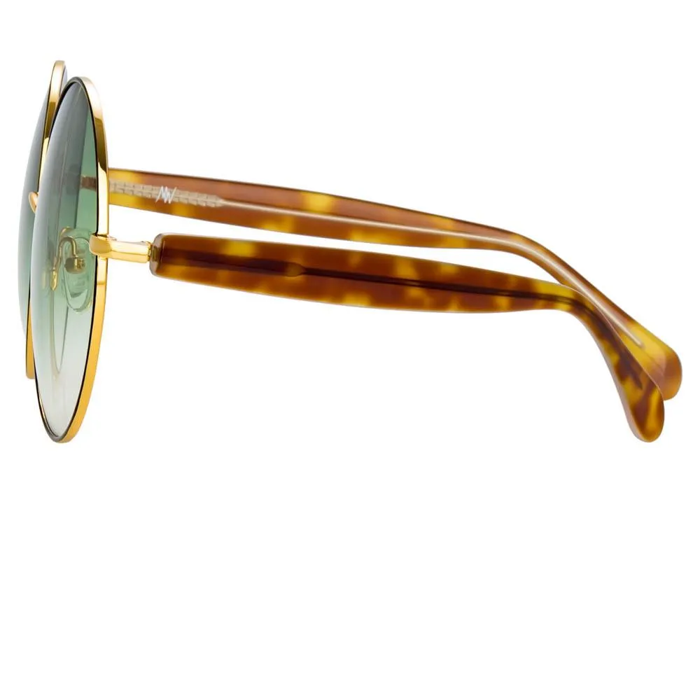 Matthew Williamson Posy Round Sunglasses in Yellow Gold sold by Linda Farrow product image thumbnail 3