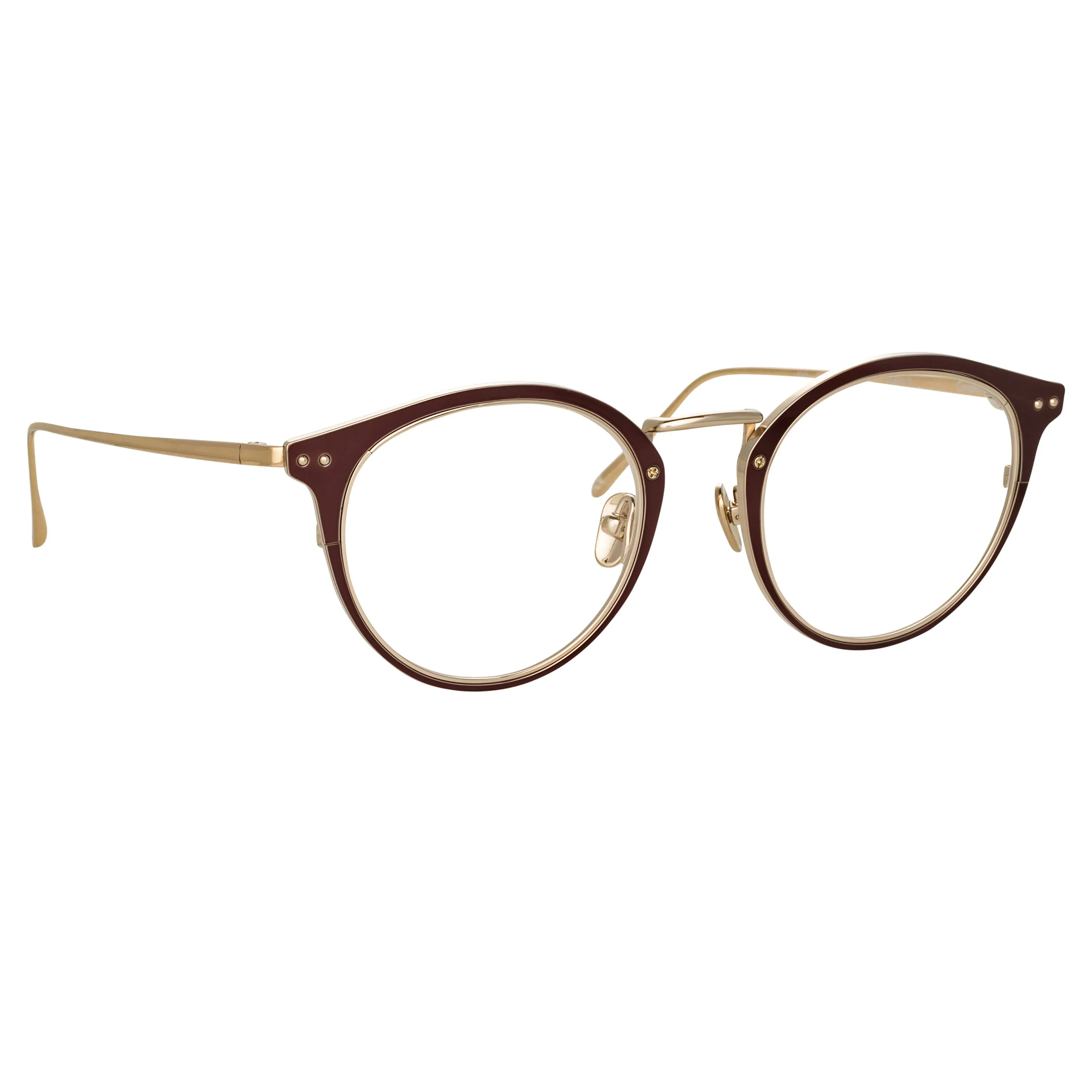 The Cooper | Oval Optical Frame in Brown and Light Gold (C6) sold by Linda Farrow product image thumbnail 4
